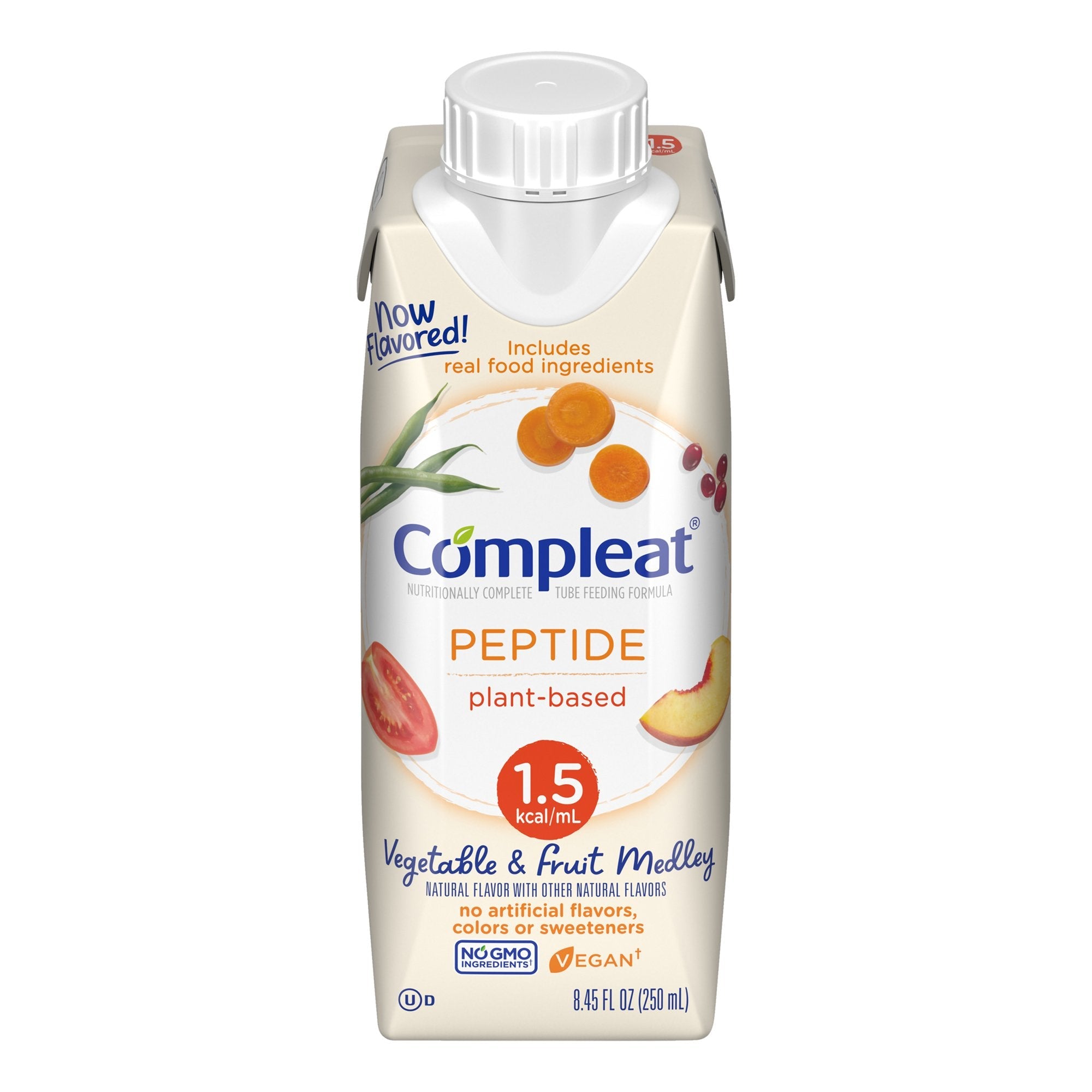 Compleat® Peptide 1.5 Cal Plant-Based Tube Feeding Formula, 8.45-ounce carton (24 Units)