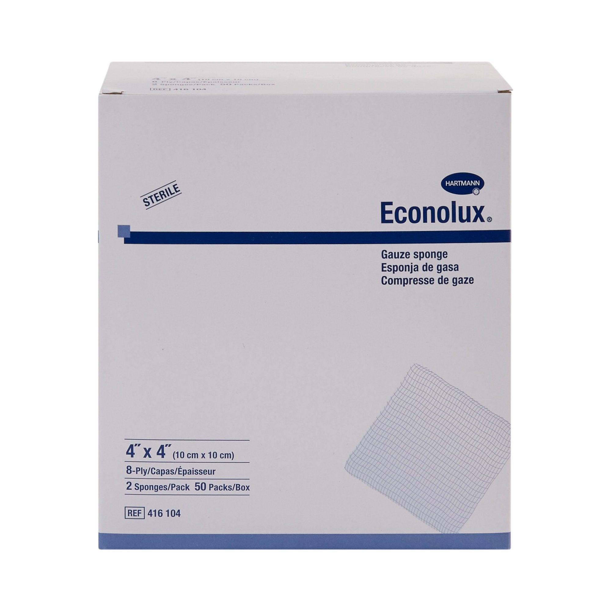 Econolux® Sterile Gauze Sponge, 4 x 4 Inch (1200 Units)