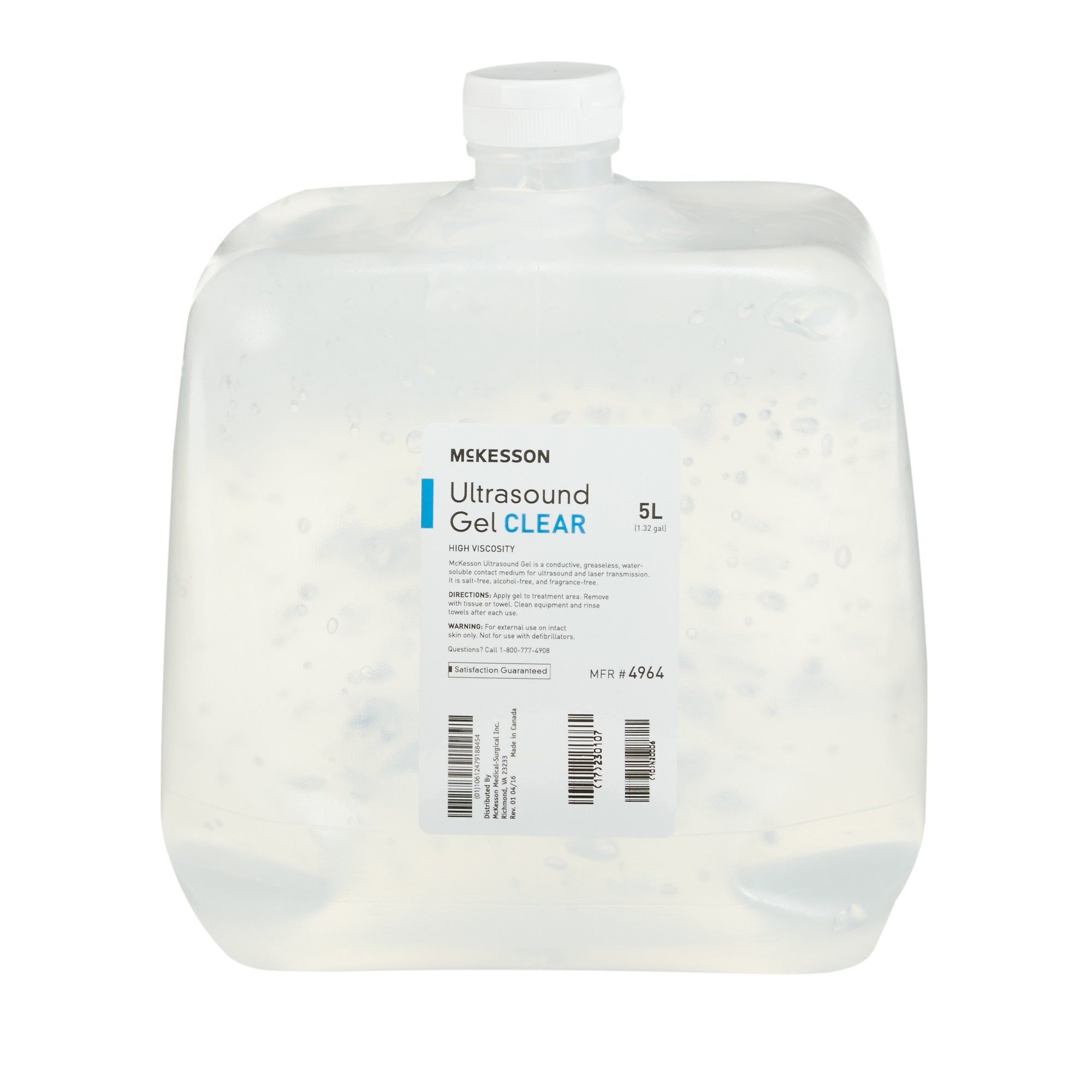 McKesson High Viscosity Ultrasound Gel, Clear, 5L Cubitainer - No Fragrance