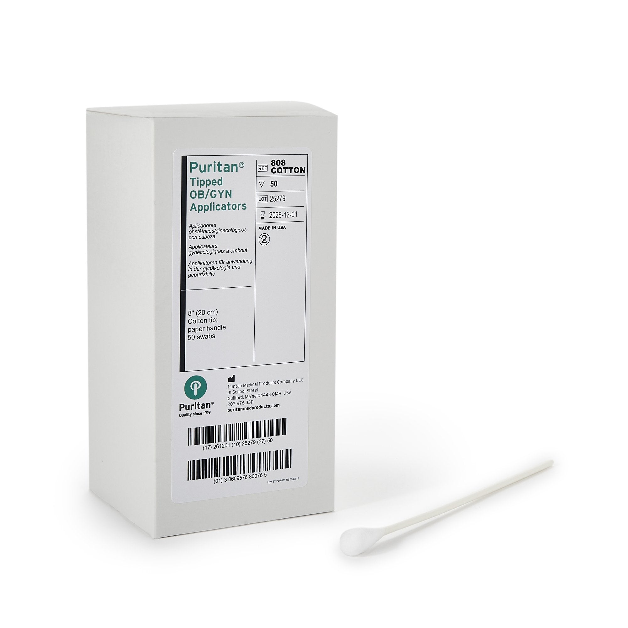 Puritan® OB/GYN Swabstick, 8 Inch Length (500 Units)