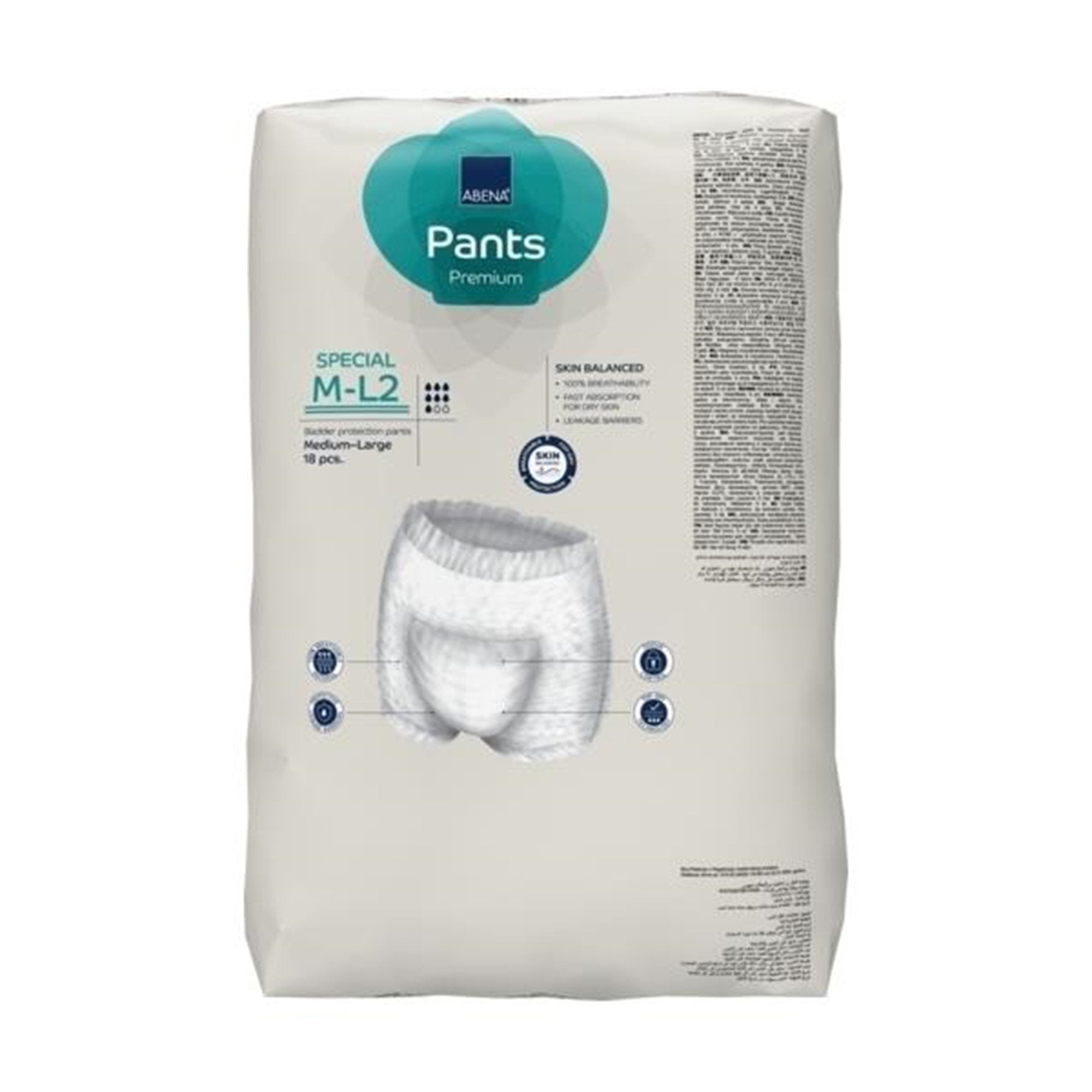 Abena® Premium Pants Special M-L2 Incontinence Brief, Medium / Large (18 Units)