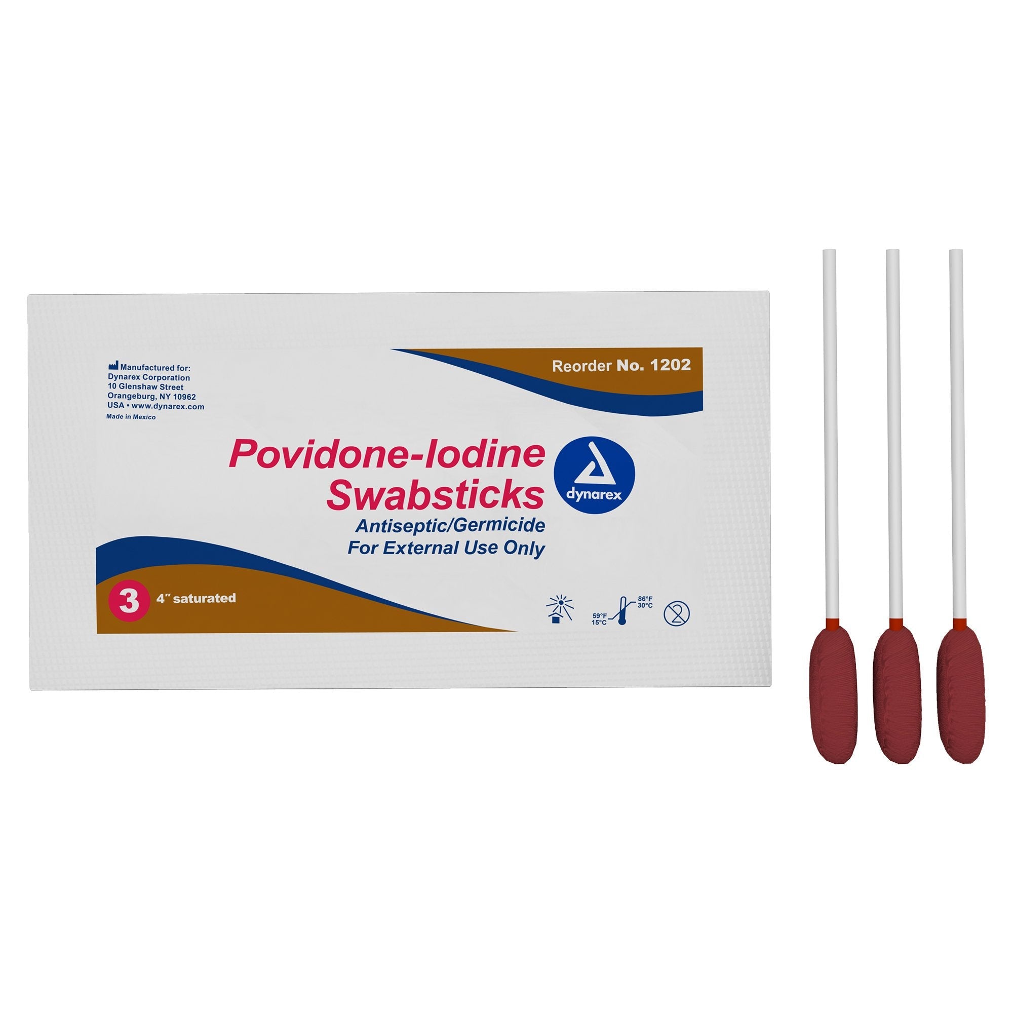 Dynarex Povidone Iodine Swabsticks (25 Units)