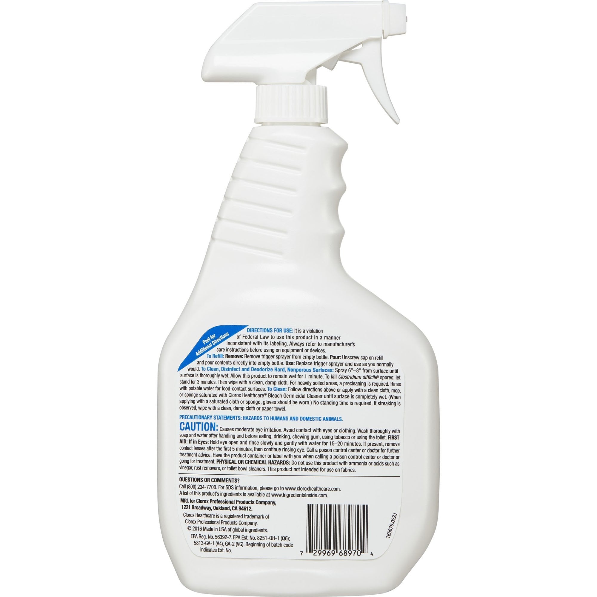 Clorox Healthcare Surface Disinfectant Cleaner, Spray, 32 oz (6 Units)