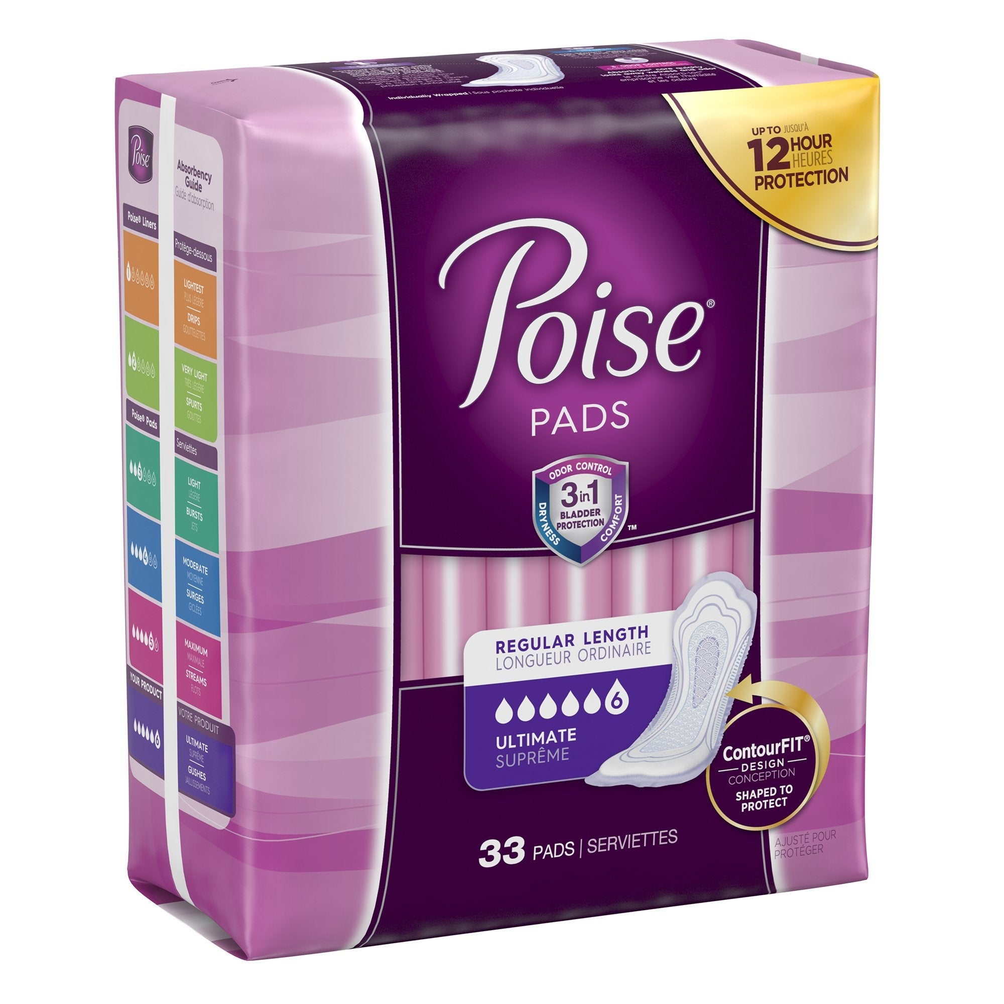 Poise Bladder Control Pads, Heavy Absorbency, Leak Protection - 132 Pack