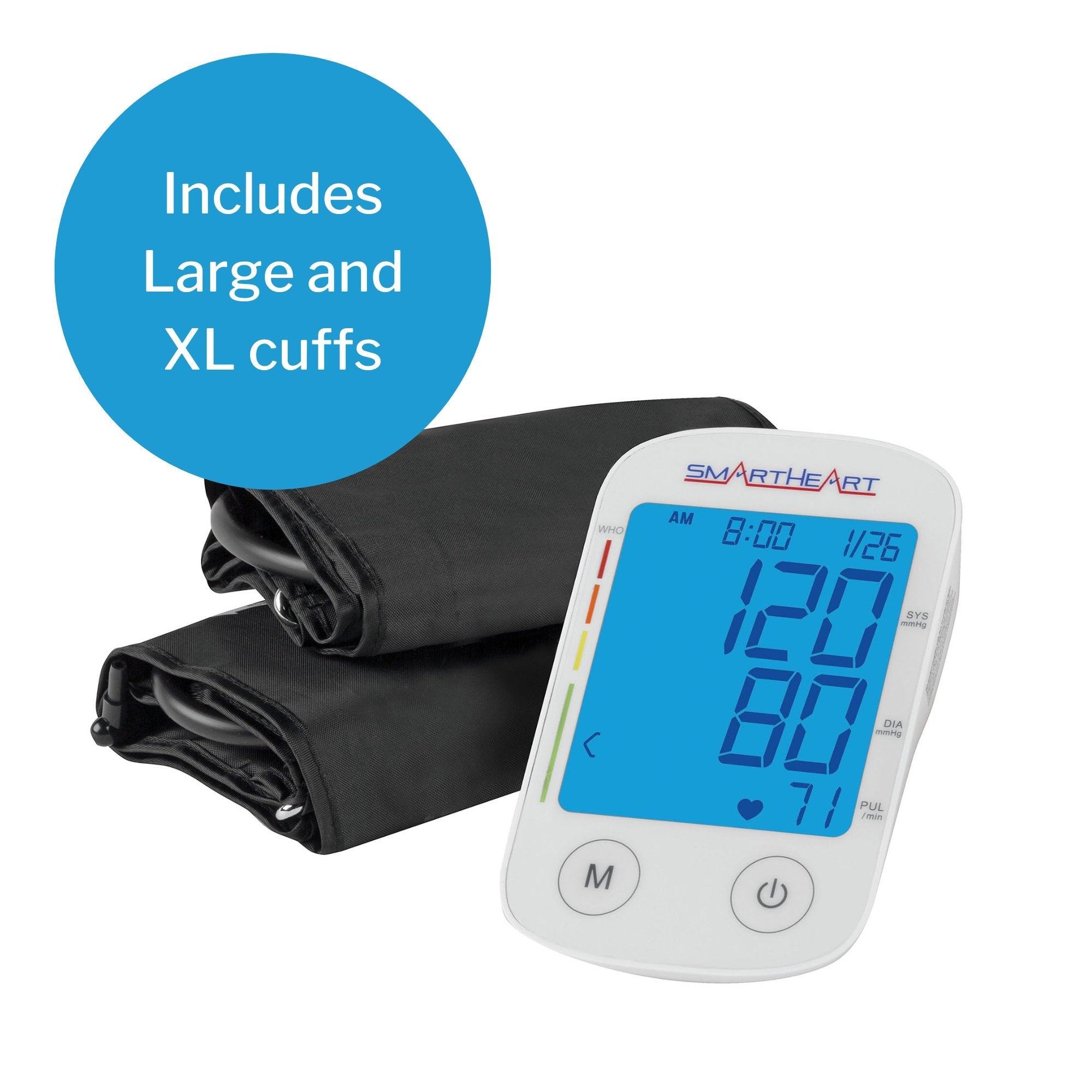 SmartHeart Blood Pressure Monitor with Automatic Inflation, L/XL Cuffs (1 Unit)