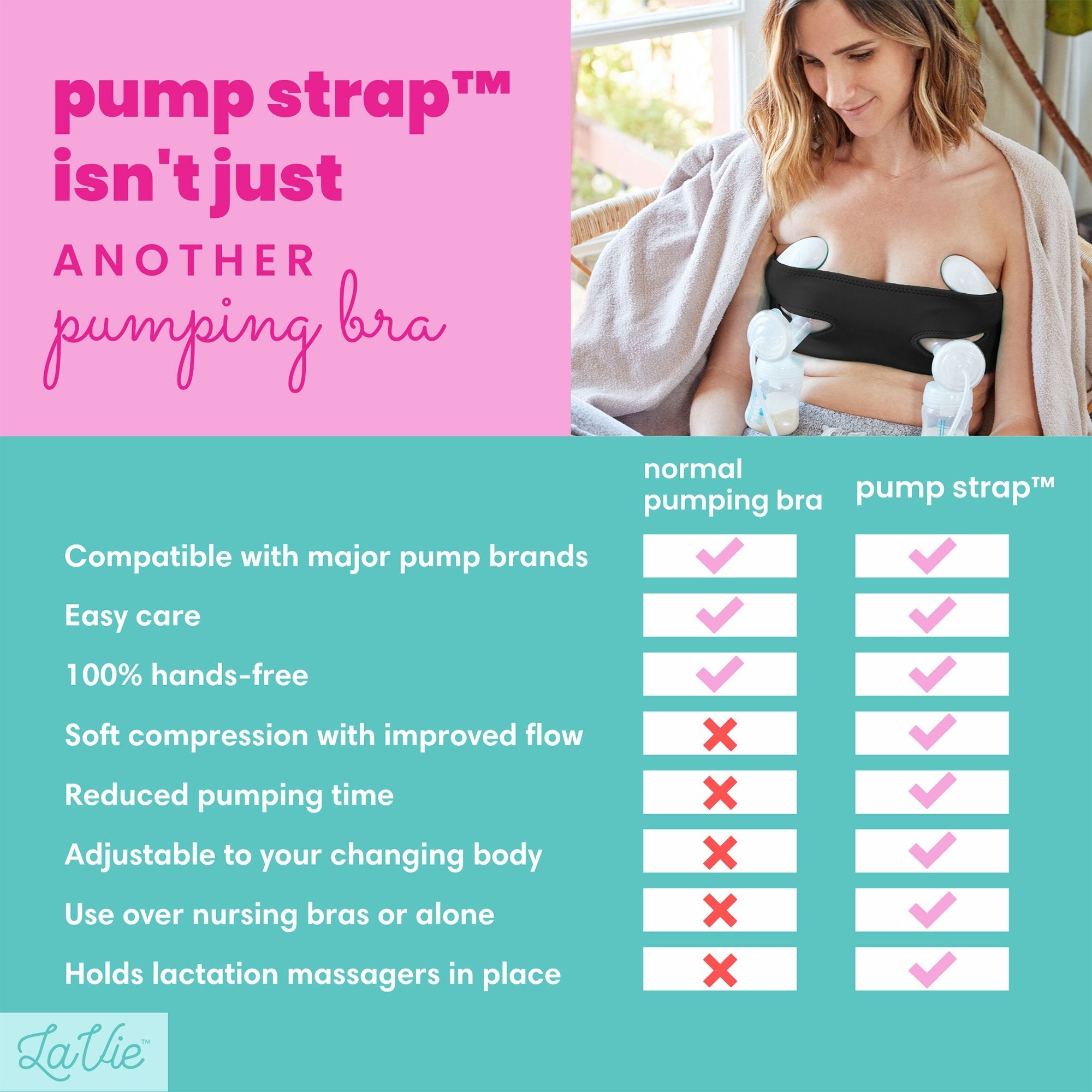 Pump Strap™ Hands-Free Pumping Bra, Black (40 Units)