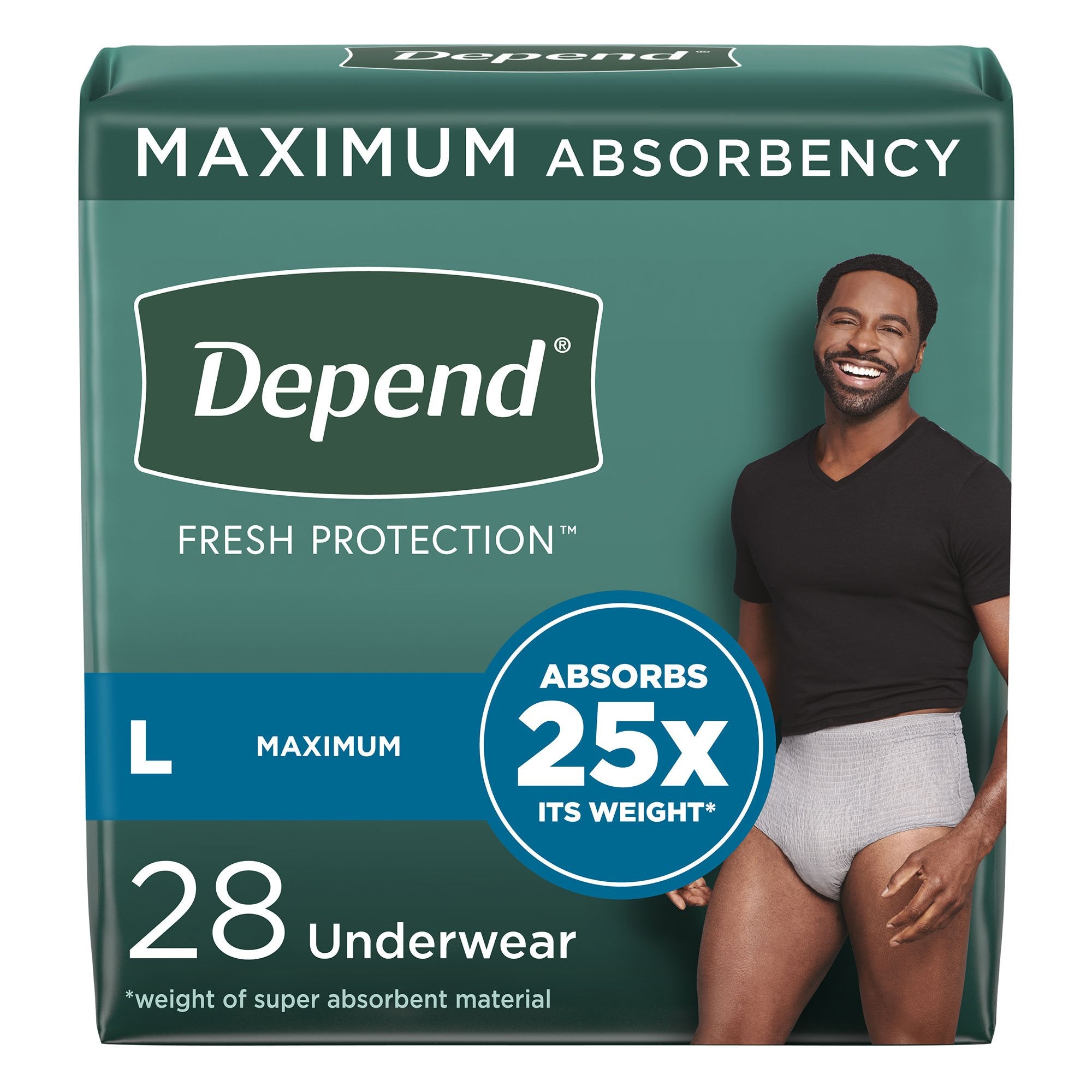 Men's Depend® FIT-FLEX® Maximum Absorbent Underwear, Large (28 Units)