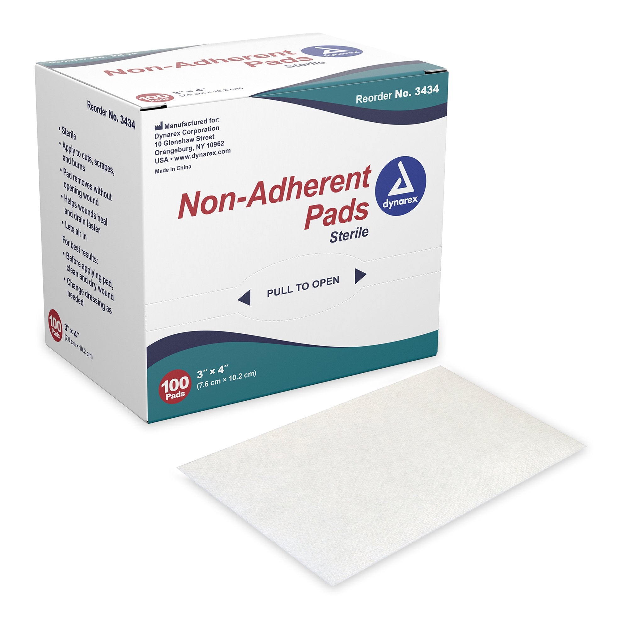 dynarex® Nonadherent Dressing, 3 x 4 Inch (1200 Units)