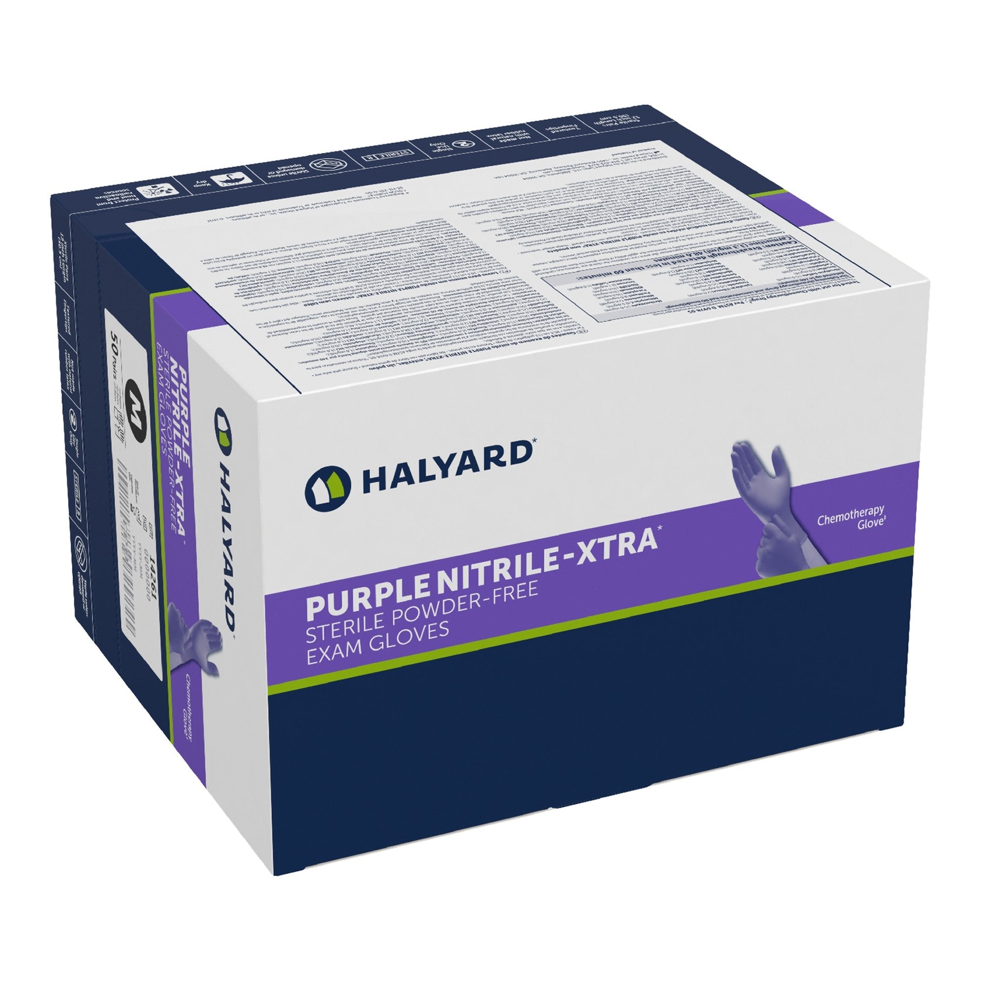 Purple Nitrile-Xtra™ Nitrile Extended Cuff Length Exam Glove, Medium (200 Units)