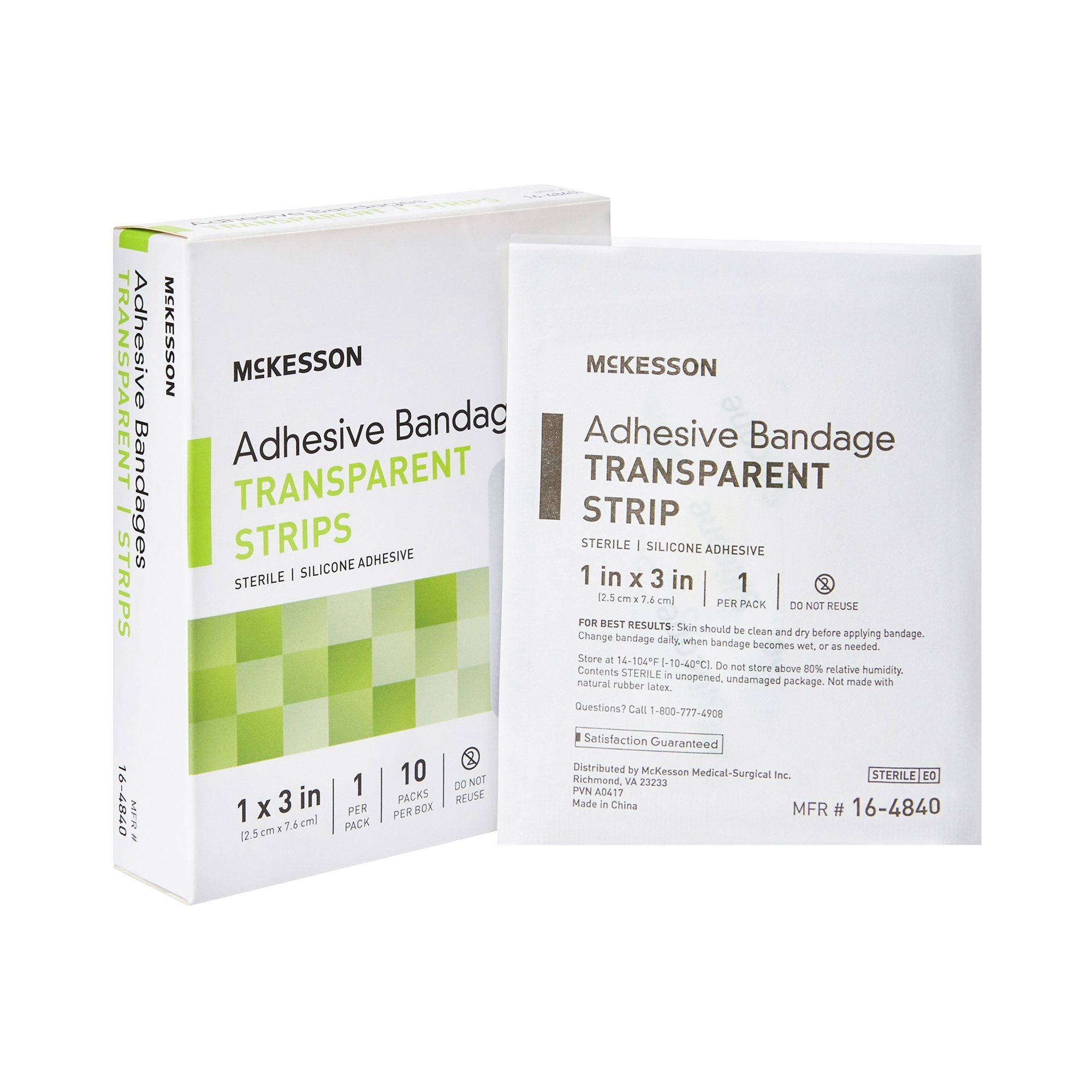 McKesson Sheer Adhesive Strip, 1 x 3 Inch (10 Units)