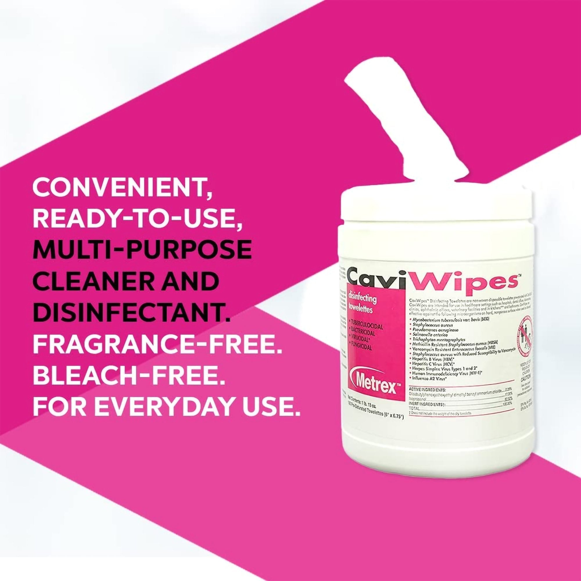 Metrex CaviWipes Disinfectant Wipes, Alcohol Scent, 160ct Canister