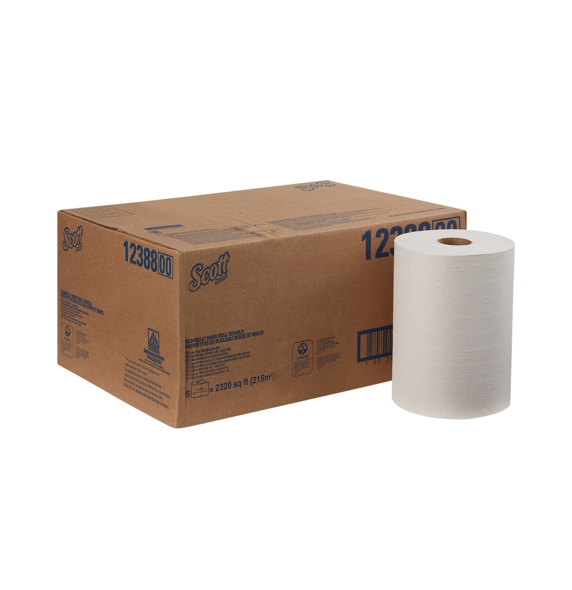 Scott® Control Slimroll™ White Paper Towel, 8 Inch x 580 Foot, 6 Rolls per Case (6 Units)