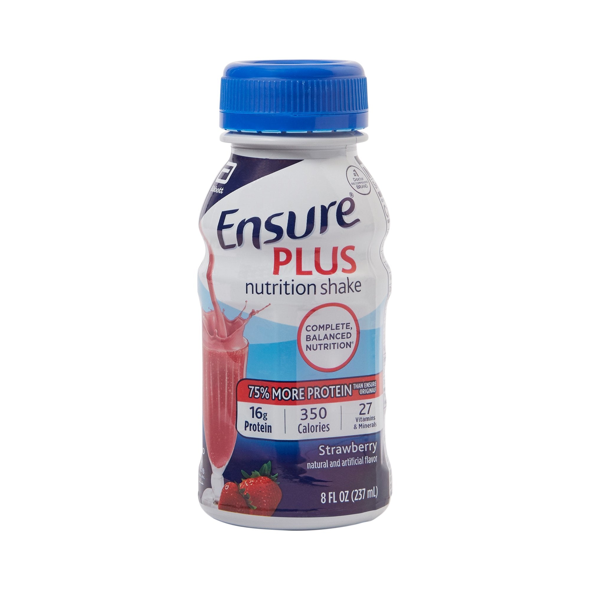 Ensure® Plus Nutrition Shake, Strawberry, 8-ounce bottle (6 Units)