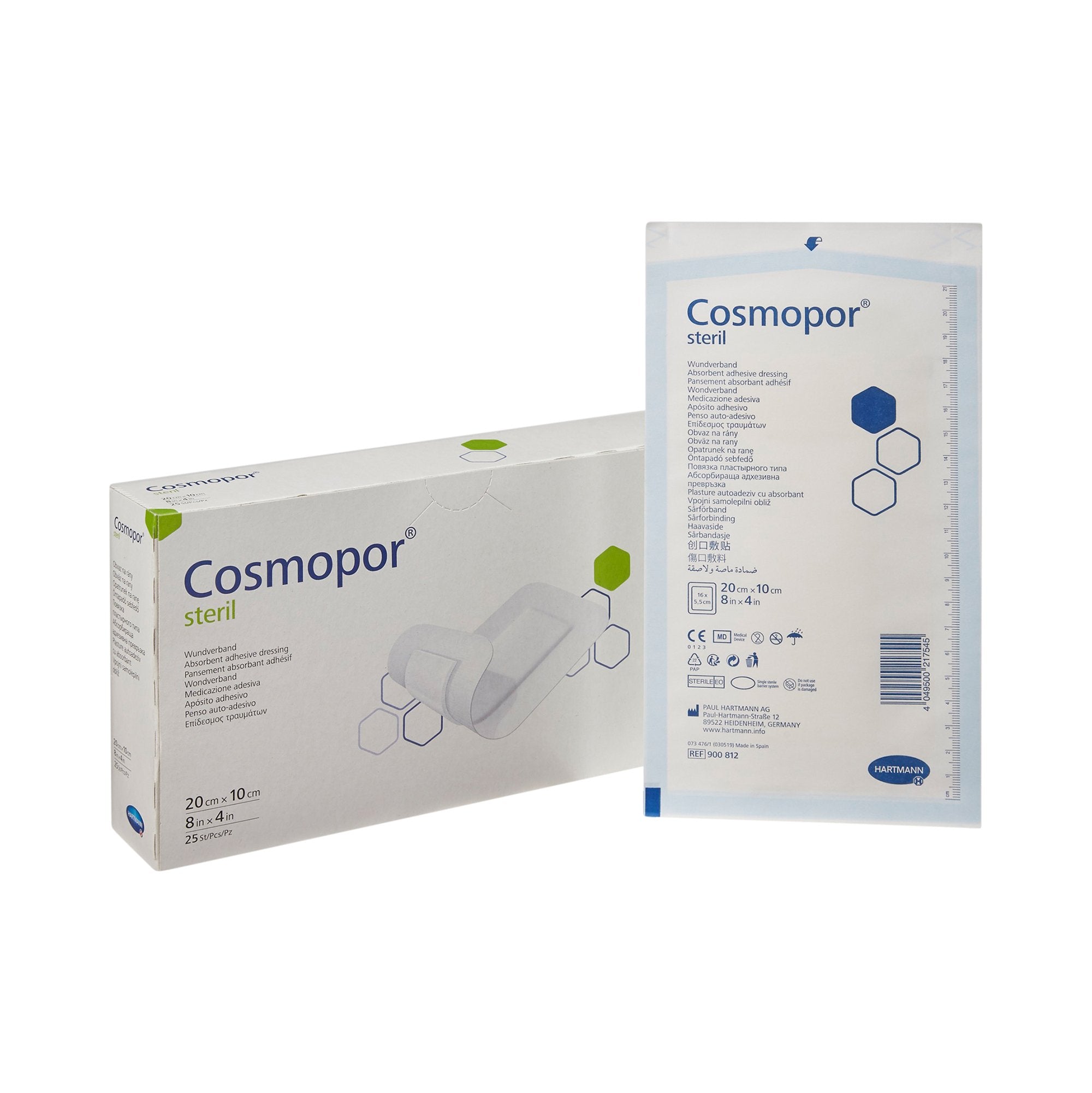 Cosmopor® Adhesive Dressing, 4 x 8 Inch (25 Units)