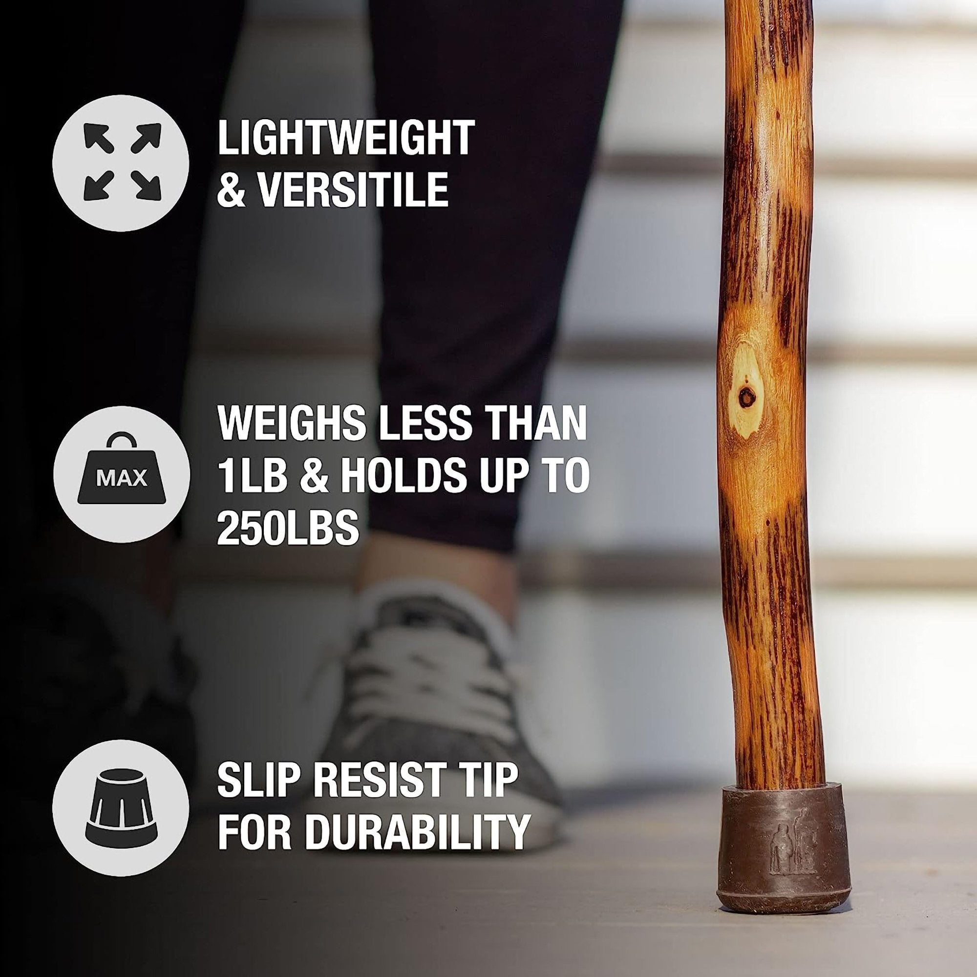 Brazos™ Twisted Hickory Rustic Walking Stick, 55-Inch Height (1 Unit)