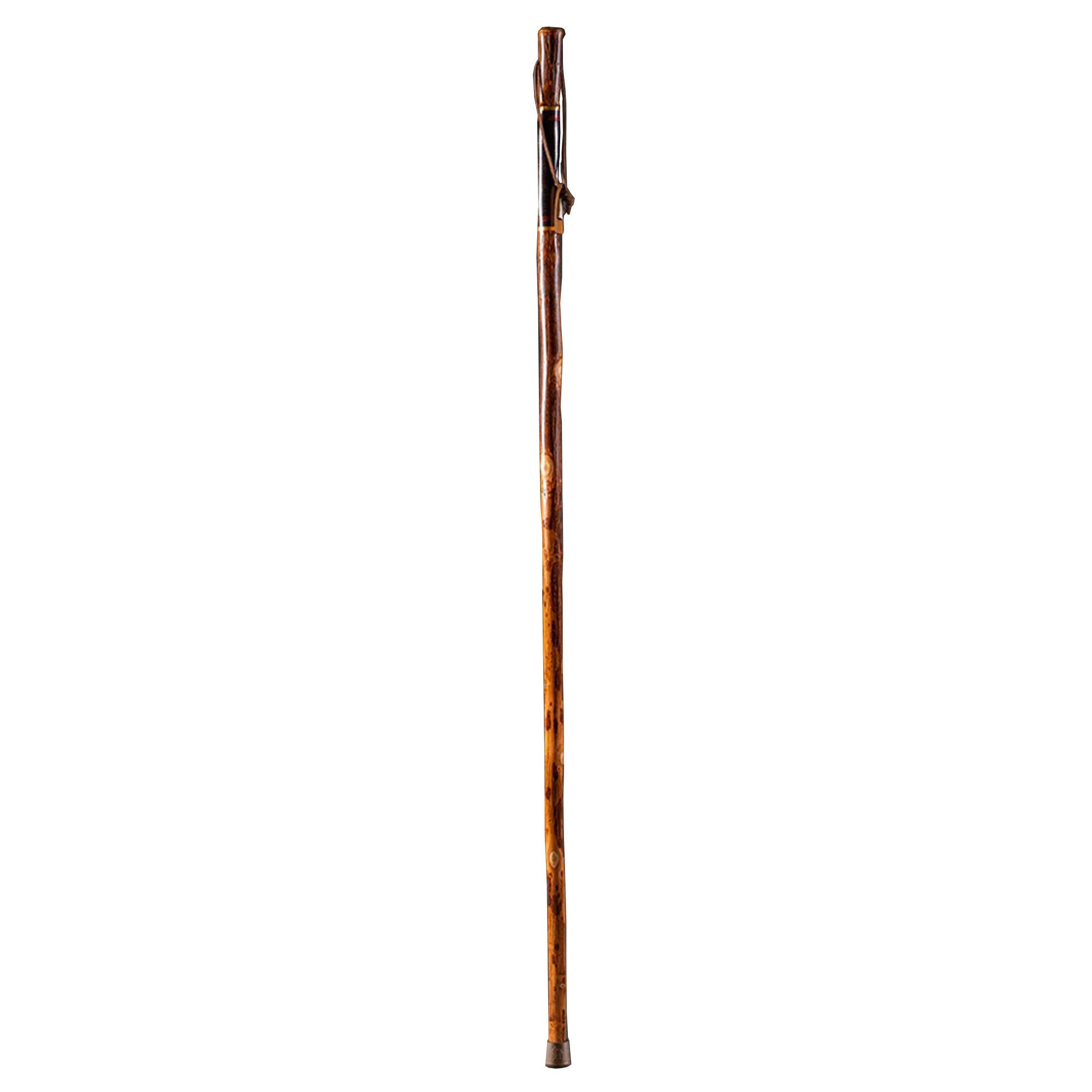 Brazos™ Exotic Leather Safari Hickory Rustic Walking Stick, 55-Inch (1 Unit)