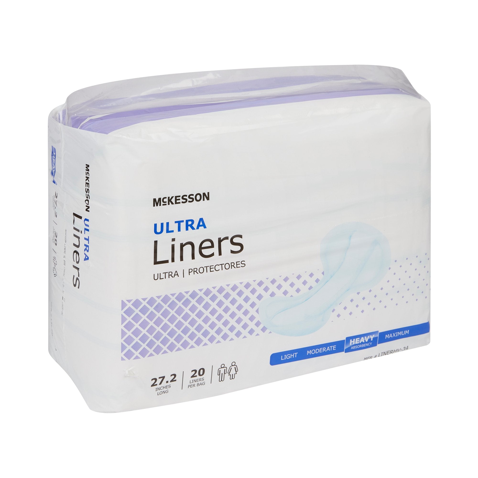 McKesson Ultra Incontinence Liners - 27" Heavy Absorbency, 20-Pack