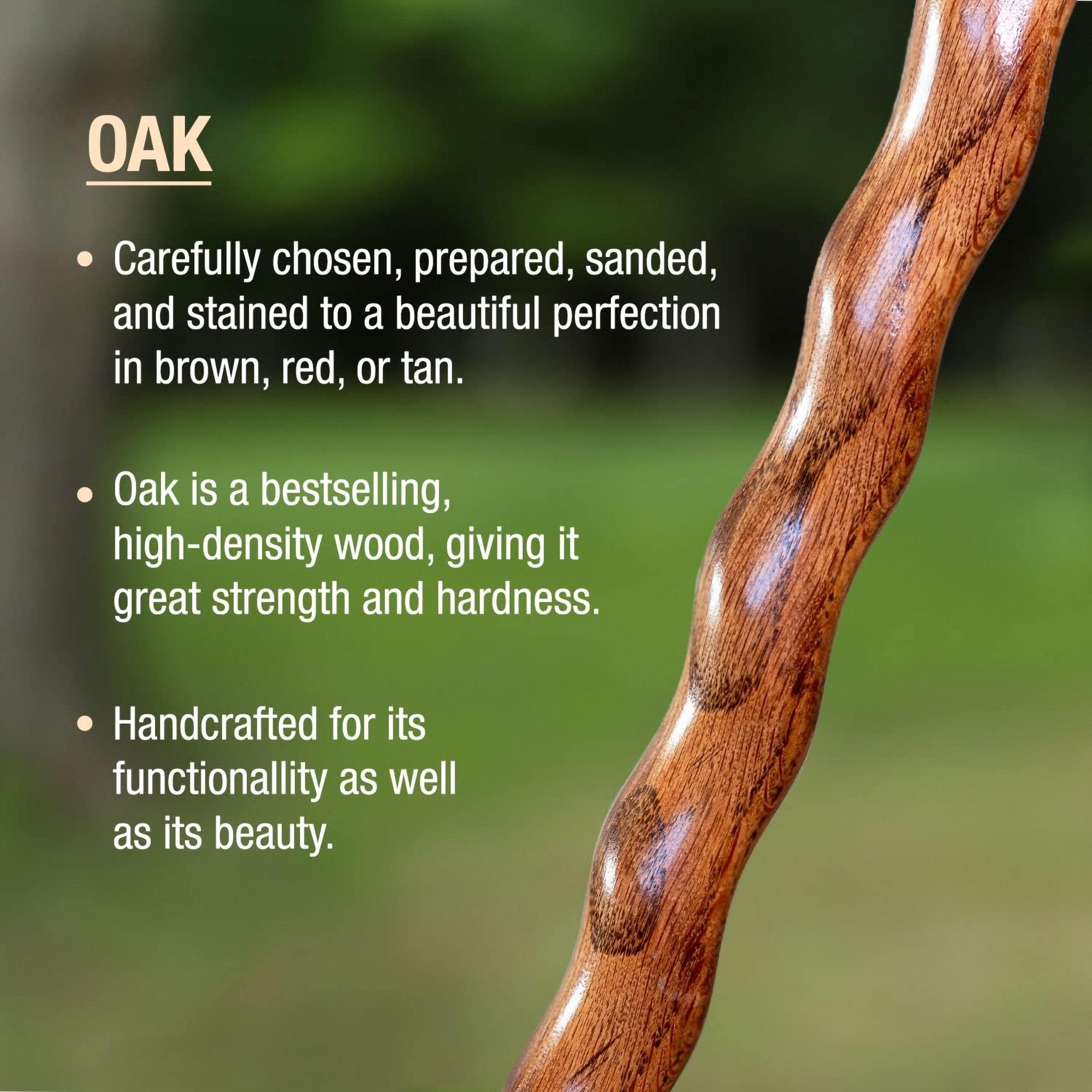 Brazos™ Twisted Oak Trekker Handcrafted Walking Stick, Red, 55-Inch (1 Unit)