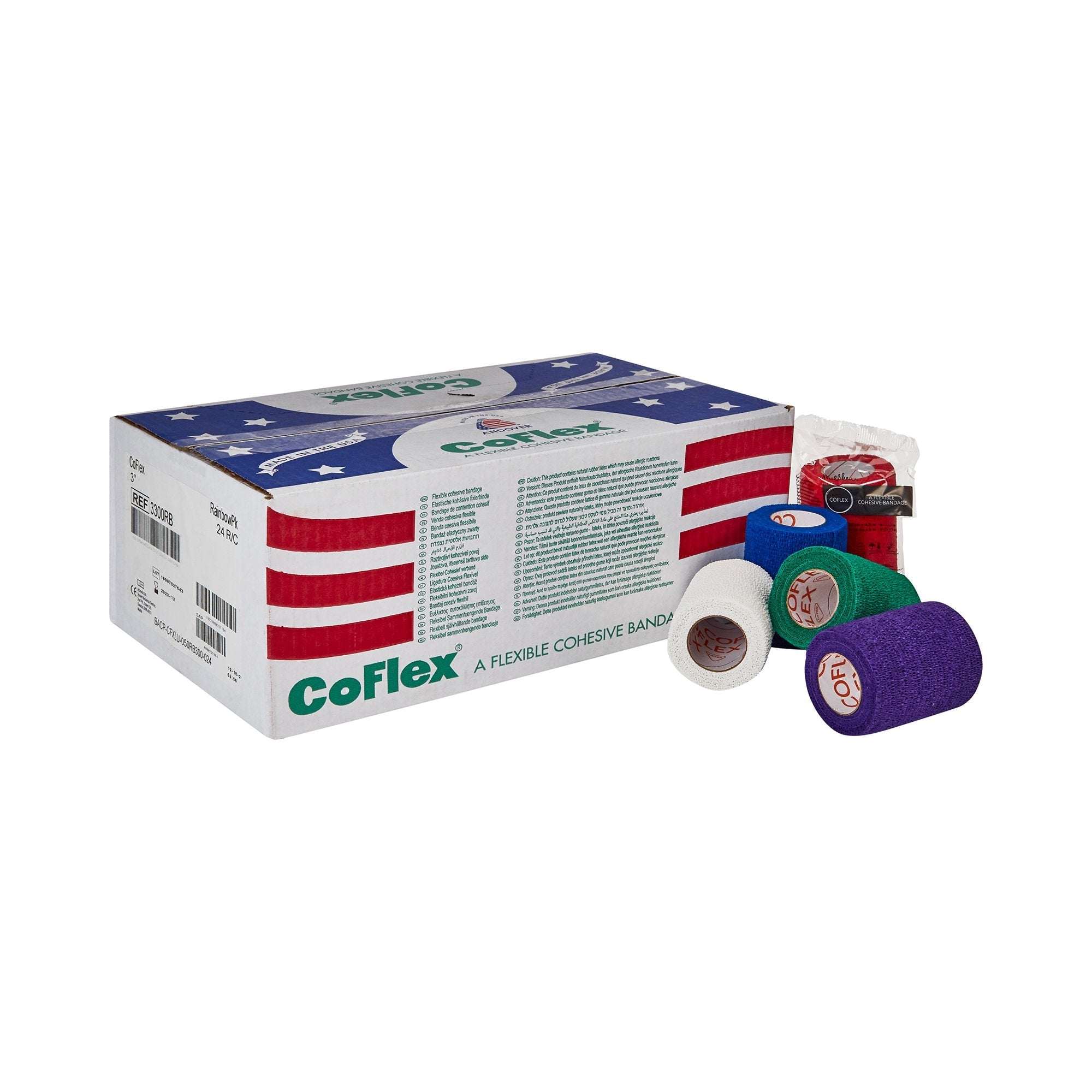 CoFlex® Self-adherent Closure Cohesive Bandage, 3 Inch x 5 Yard (24 Units)