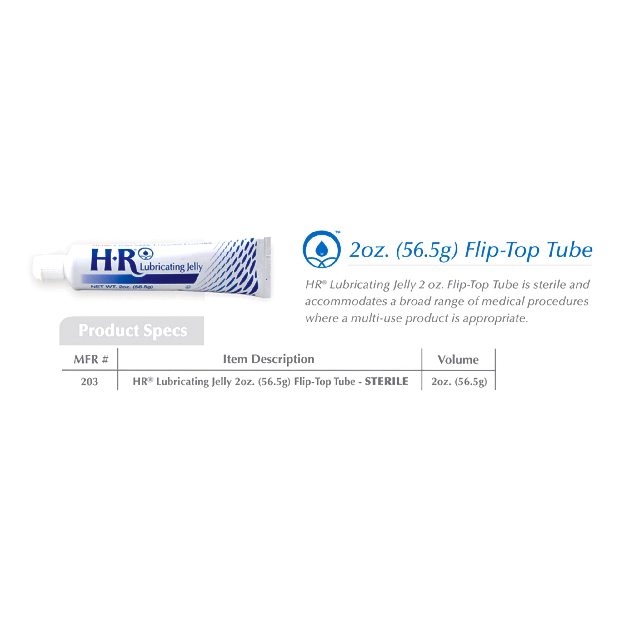 HR® Lubricating Jelly, 2-ounce Tube (96 Units)