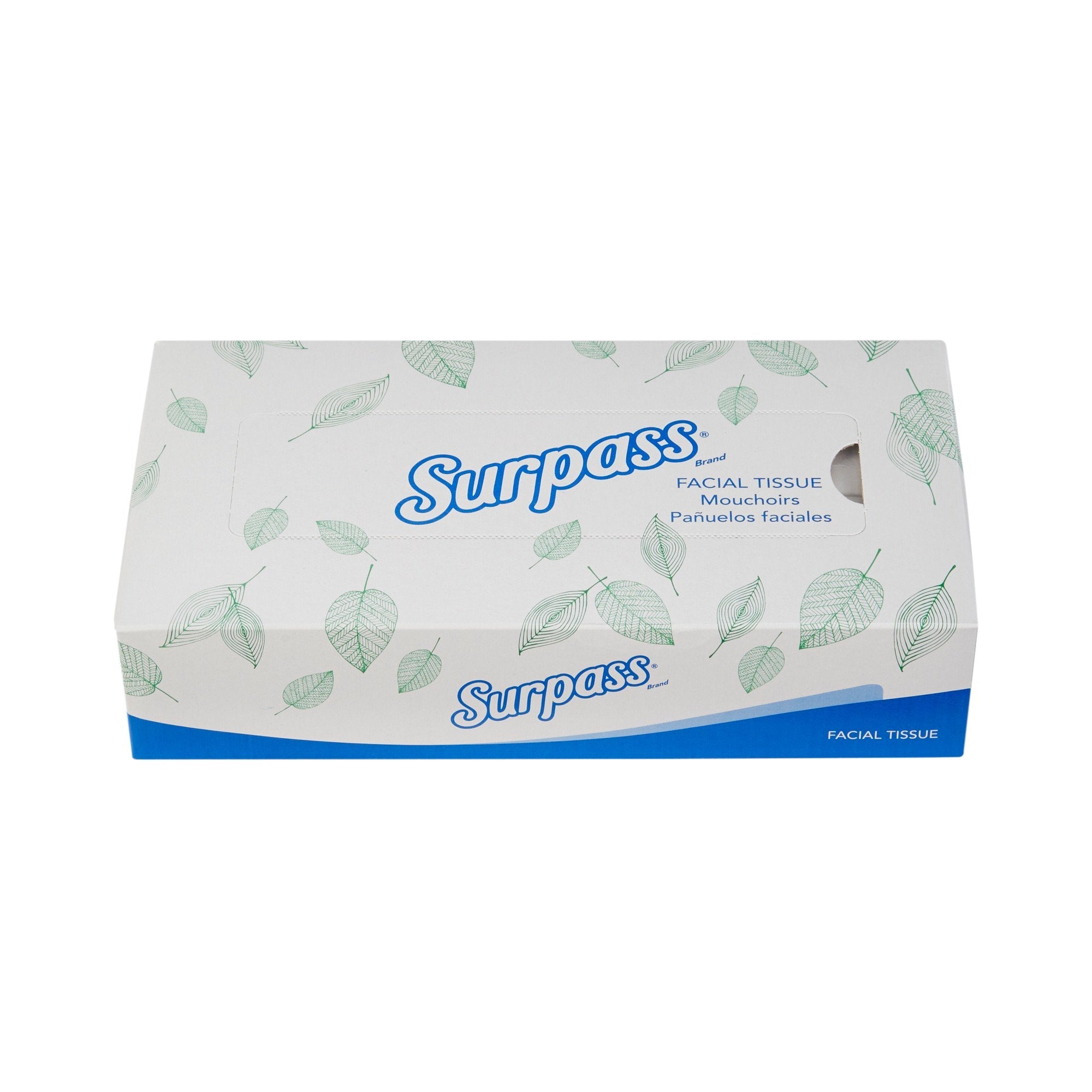 Surpass Eco-Friendly Facial Tissues, 2-Ply, 100ct Box - White (3000 Units Total)