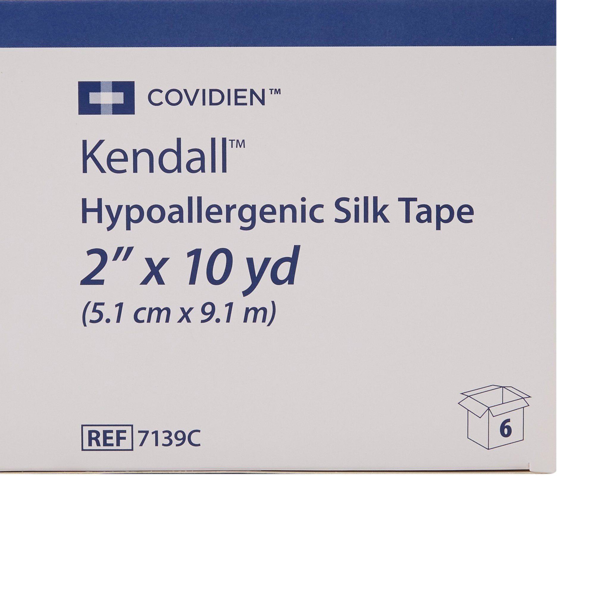 Kendall™ Hypoallergenic Silk-Like Cloth Medical Tape, 2 Inch x 10 Yard, White (6 Units)