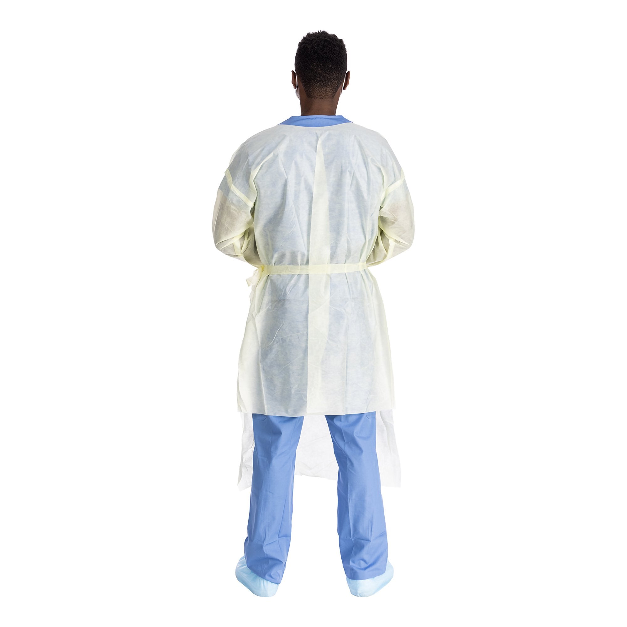 Protective Procedure Gown Halyard Basics Large Yellow NonSterile AAMI Level 2 Disposable (10 Units)