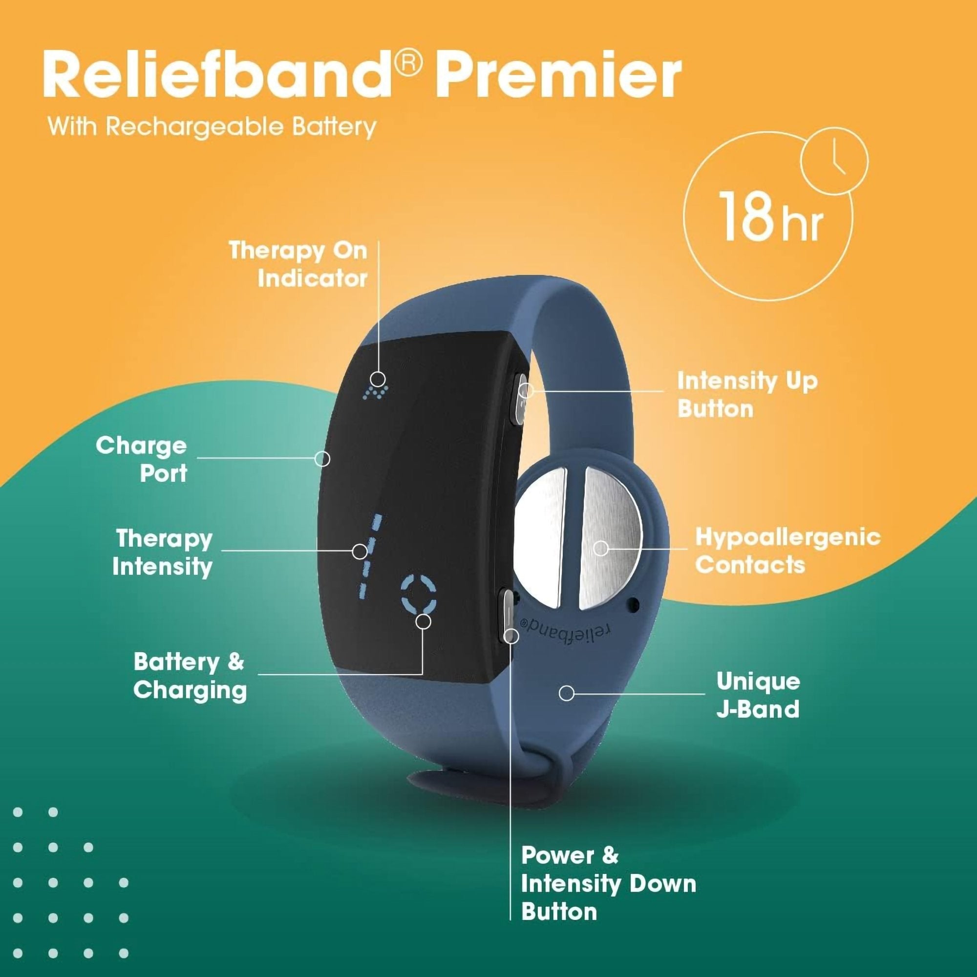 Reliefband® Premier Nausea Relief, Denim Slate Blue (1 Unit)