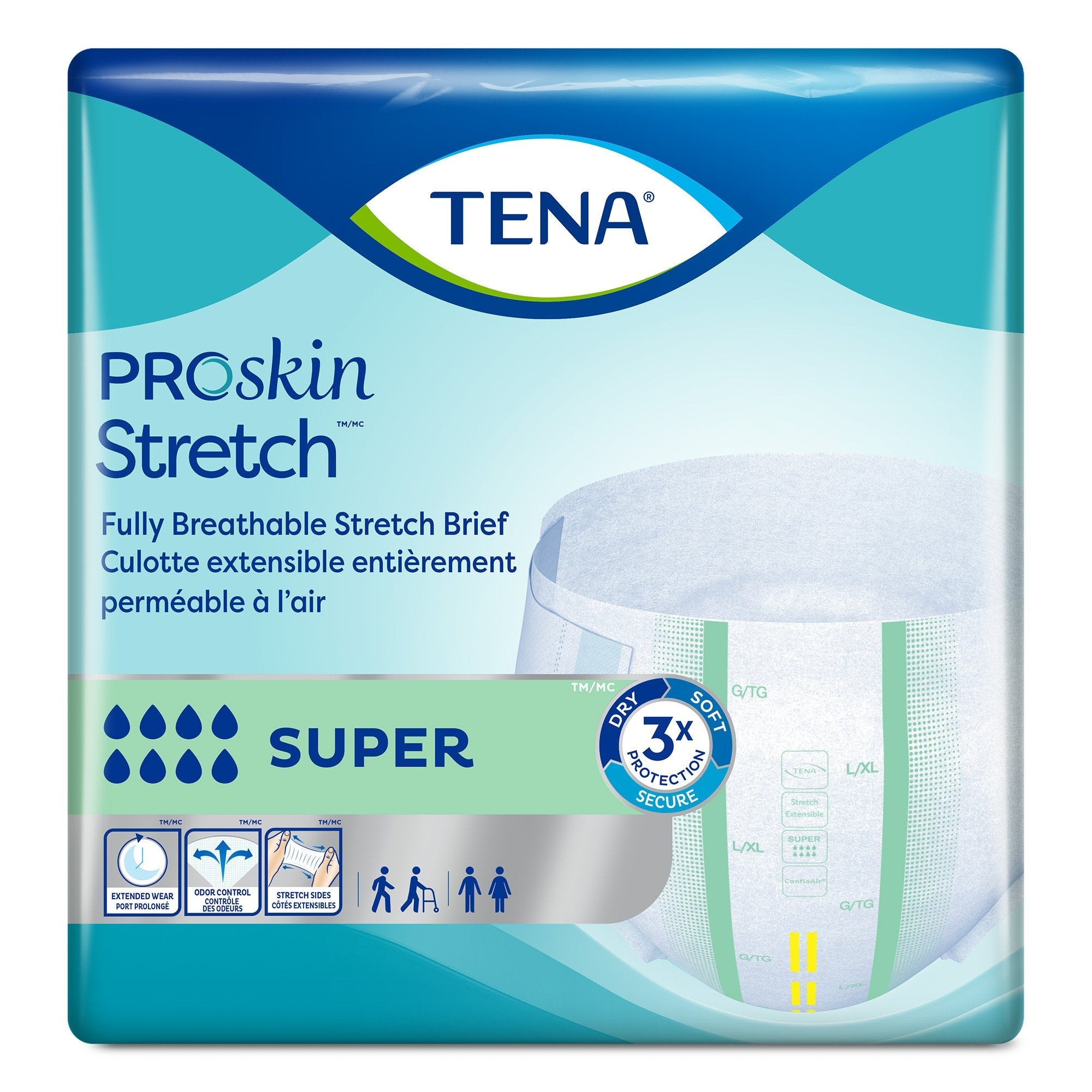 Tena ProSkin Stretch Super Incontinence Brief L/XL, Heavy Absorbency