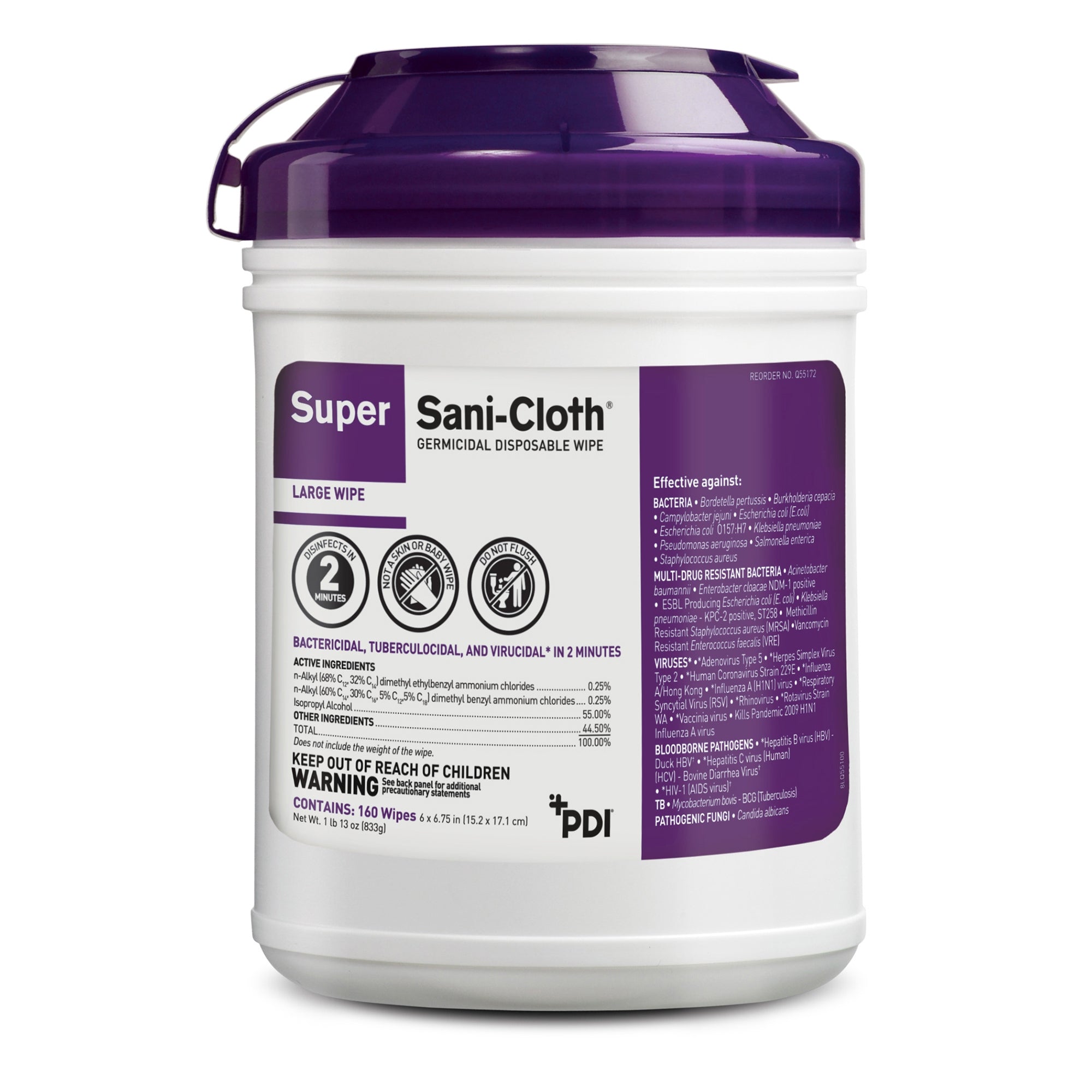 Super Sani-Cloth Disinfectant Wipes - Large Canister, 160ct - Quick Clean