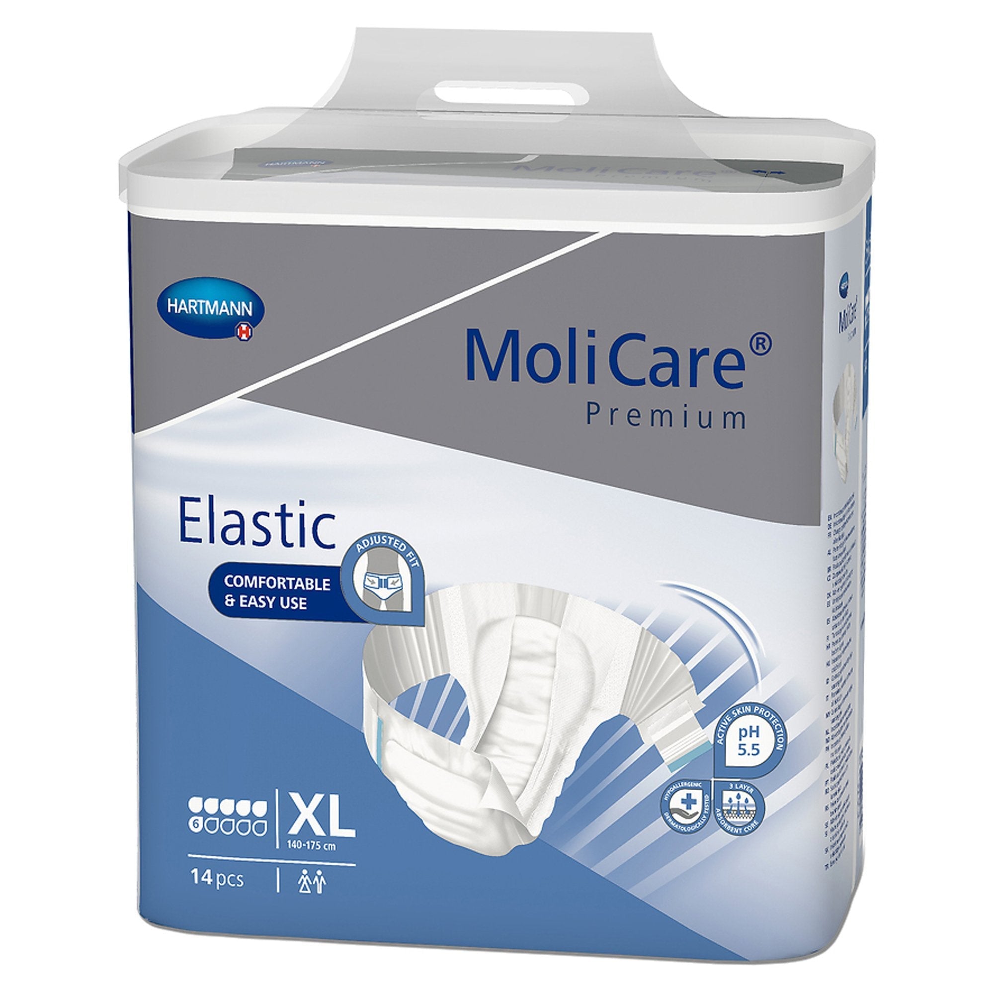 MoliCare® Premium Elastic Incontinence Brief, 6D, X-Large (14 Units)