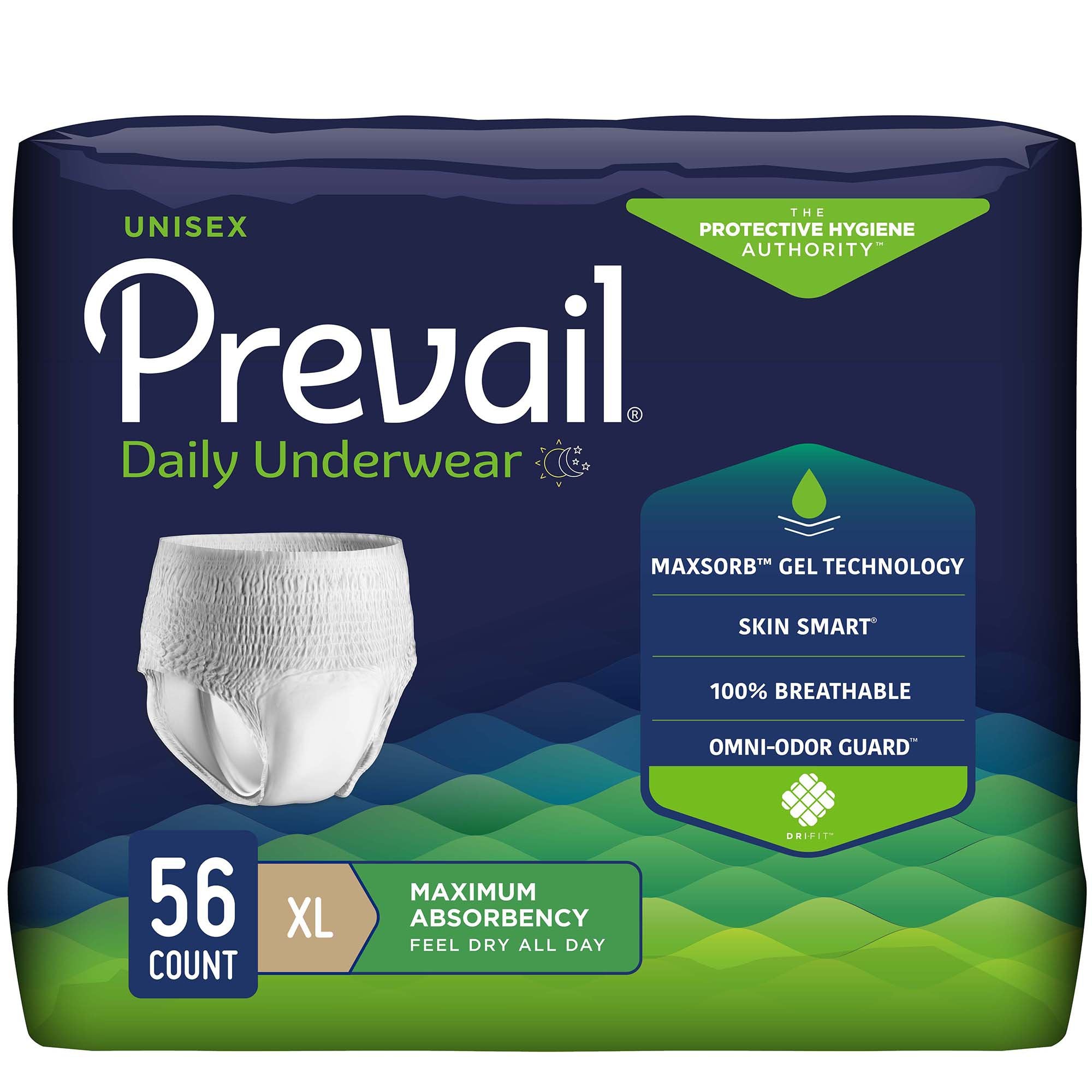 Prevail® Max Absorbency Underwear XL - Discreet, Comfortable, Odor-Control