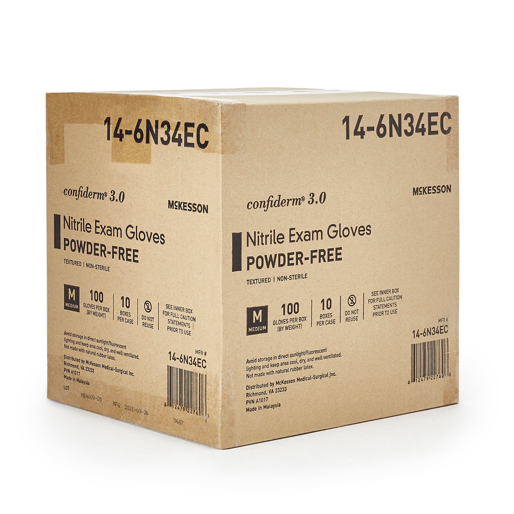 McKesson Confiderm® 3.0 Nitrile Gloves, Medium - Blue, 100ct