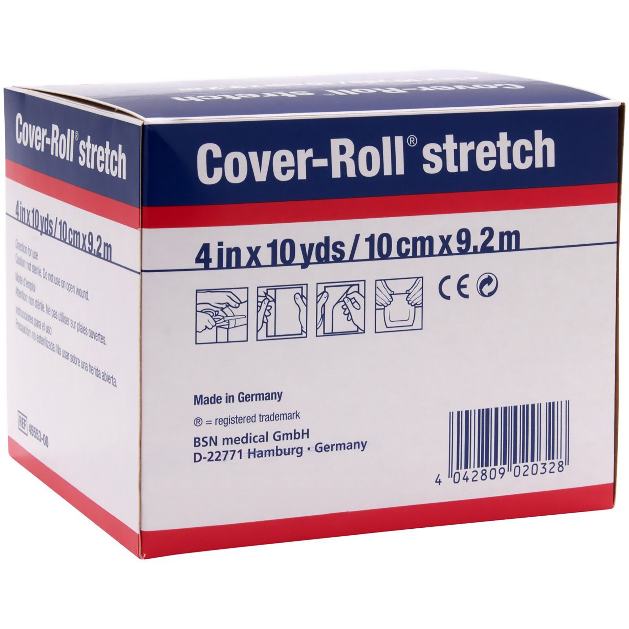 Cover-Roll® Stretch Nonwoven Polyester Dressing Retention Tape, 4 Inch x 10 Yard, White (12 Units)