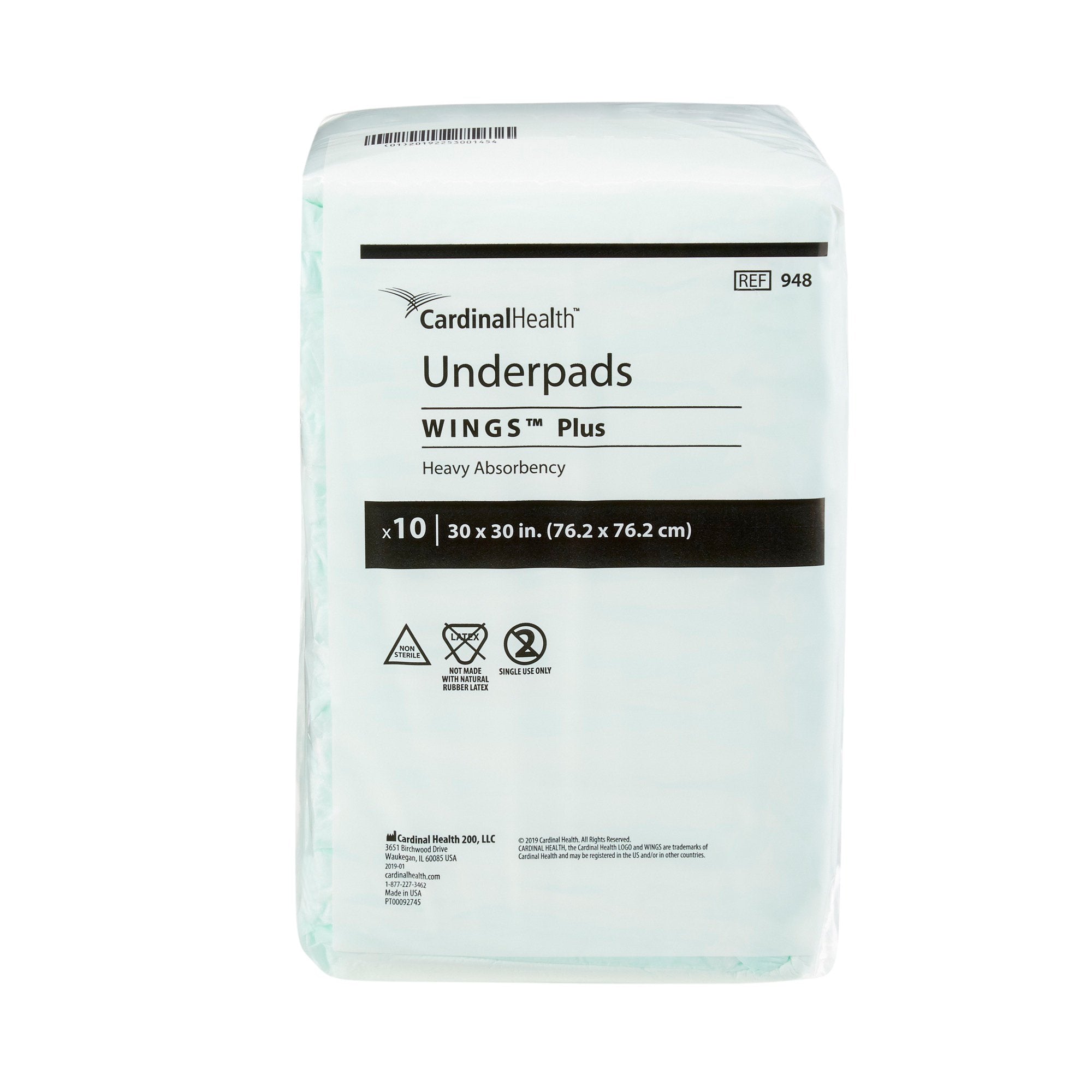 Wings Plus Underpads, Disposable, Heavy Absorbency, Beige, 30 X 30 Inch (100 Units)