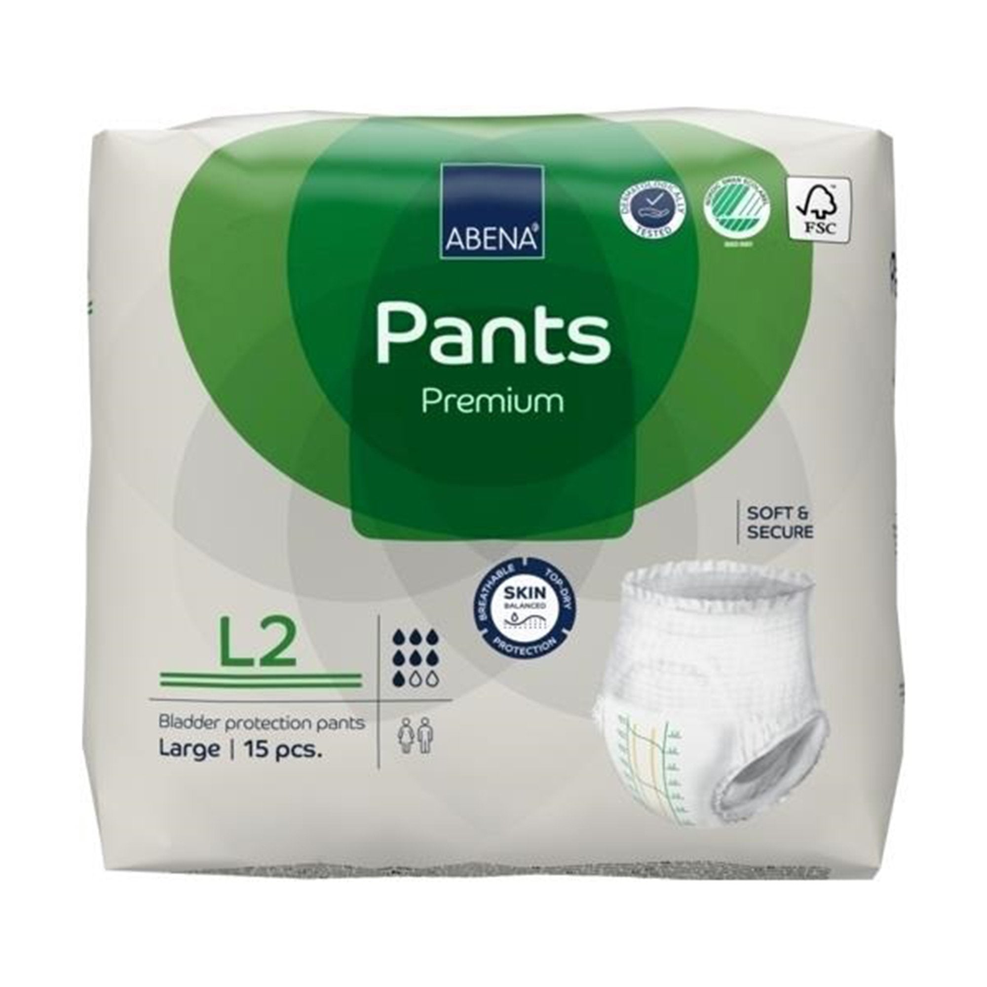 Abena® Premium Pants L2 Incontinence Brief, Large (15 Units)