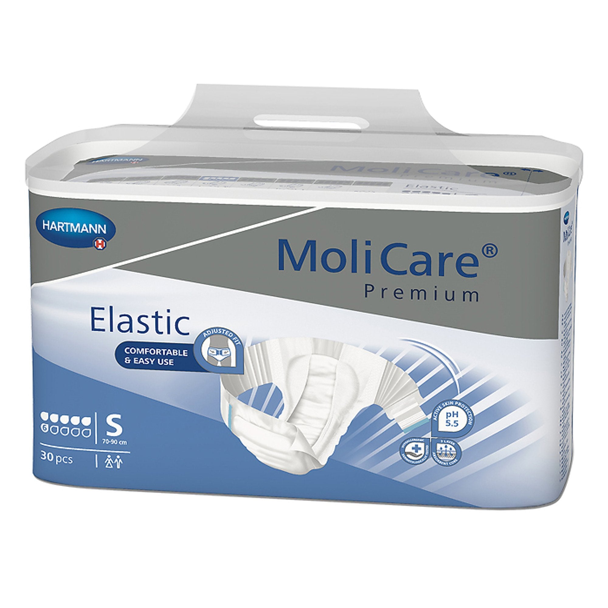 MoliCare® Premium Elastic Incontinence Brief, 6D, Small (30 Units)