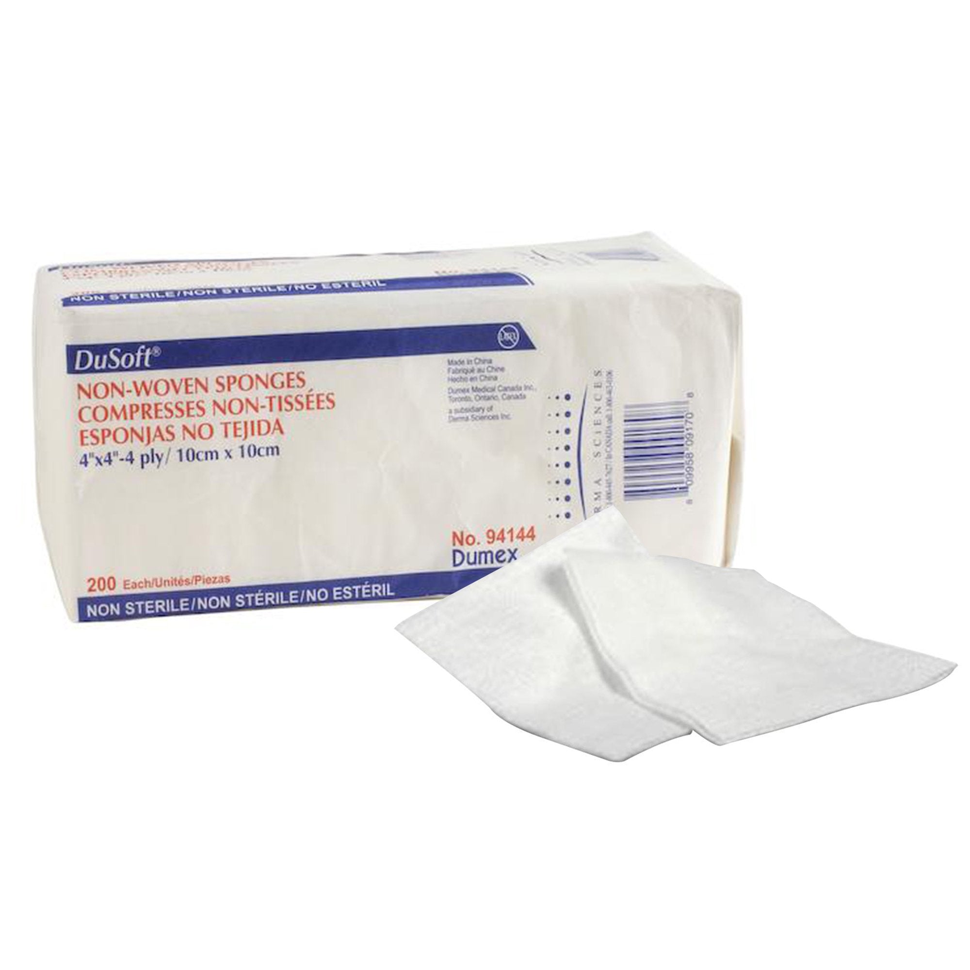 Dusoft® Nonwoven Sponge, 4 x 4 Inch (200 Units)