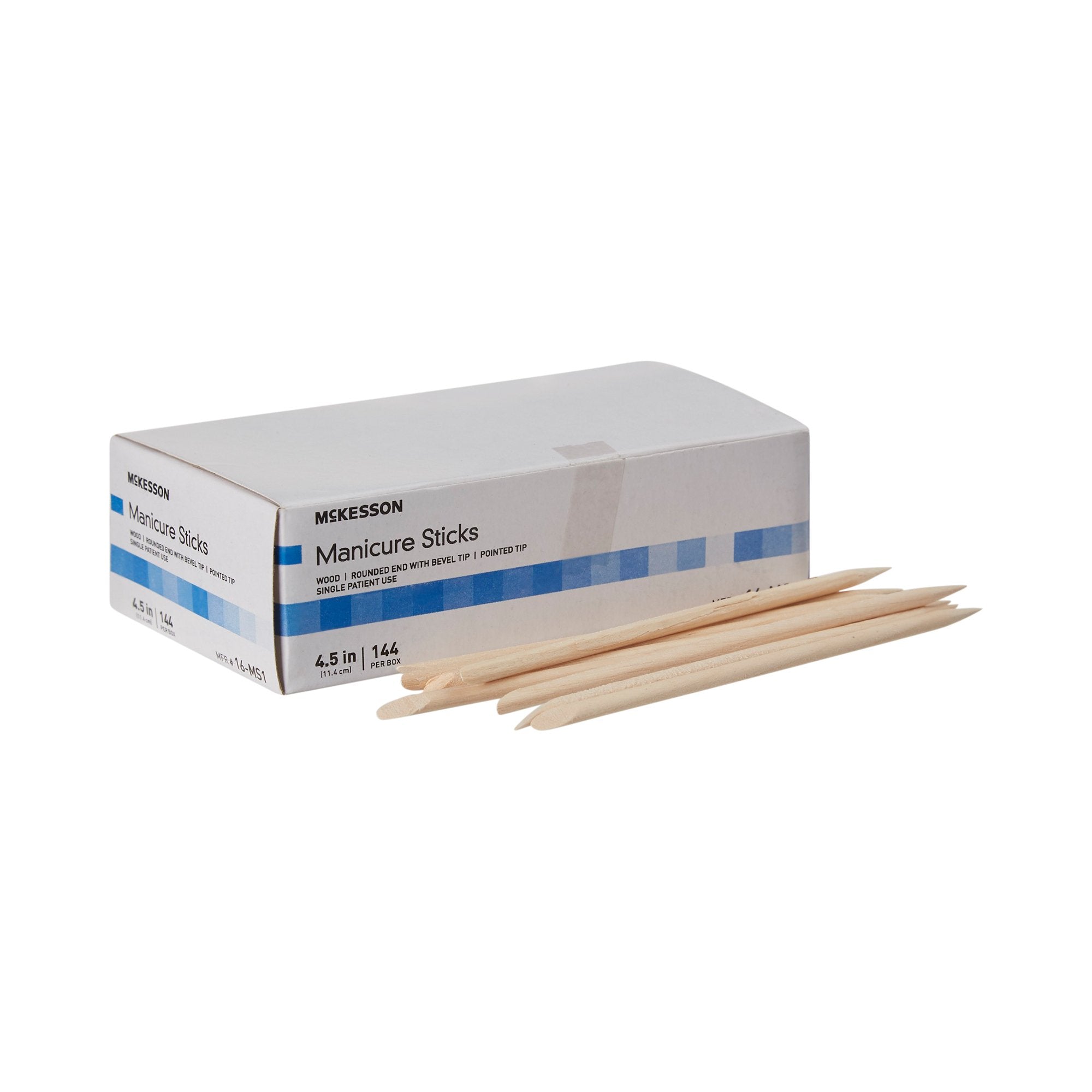 McKesson Manicure Sticks, 100% White Birch, 4.5" (144 Units)