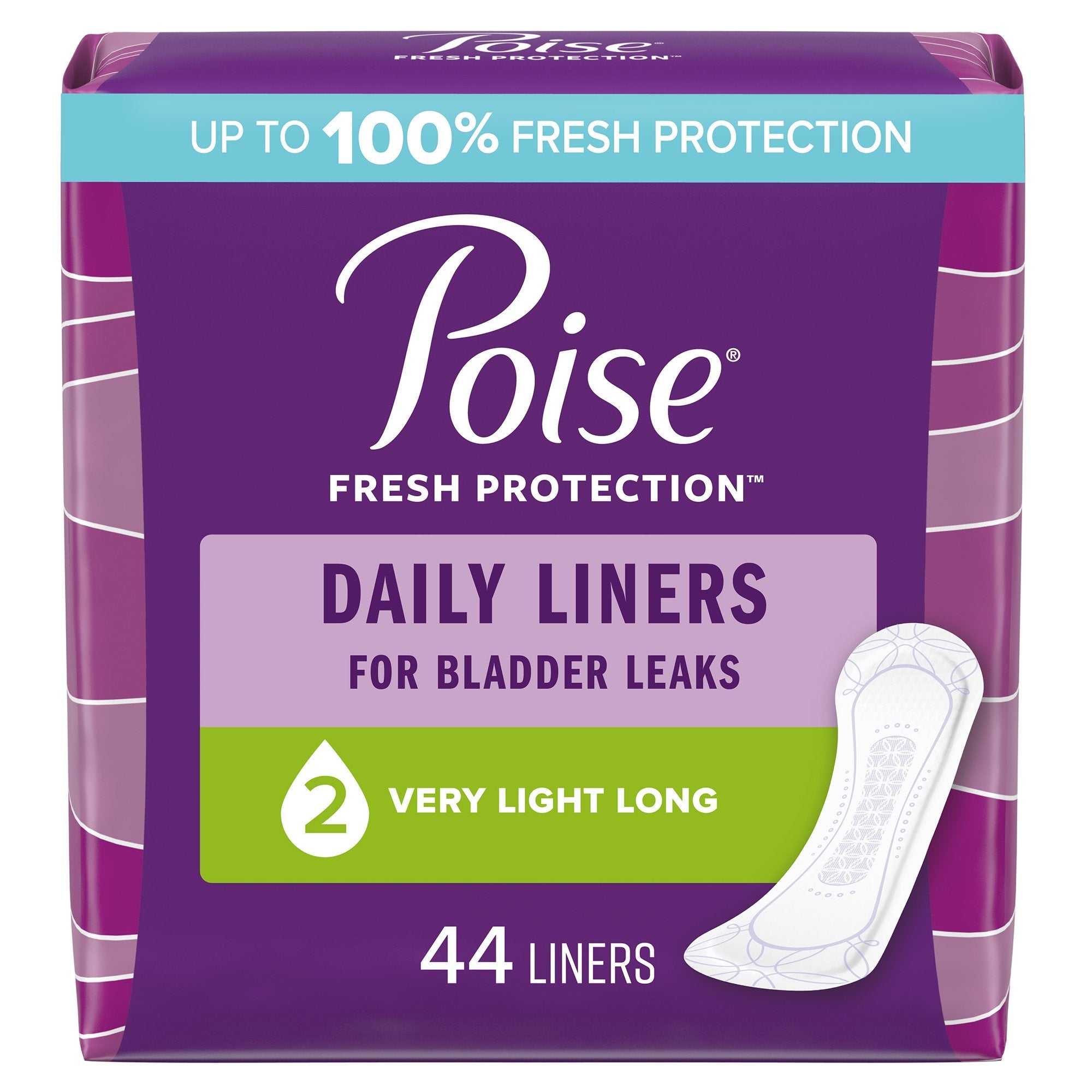 Poise Bladder Control Pads, Light Absorbency, One Size Fits Most, Adult, Female, Disposable (44 Units)