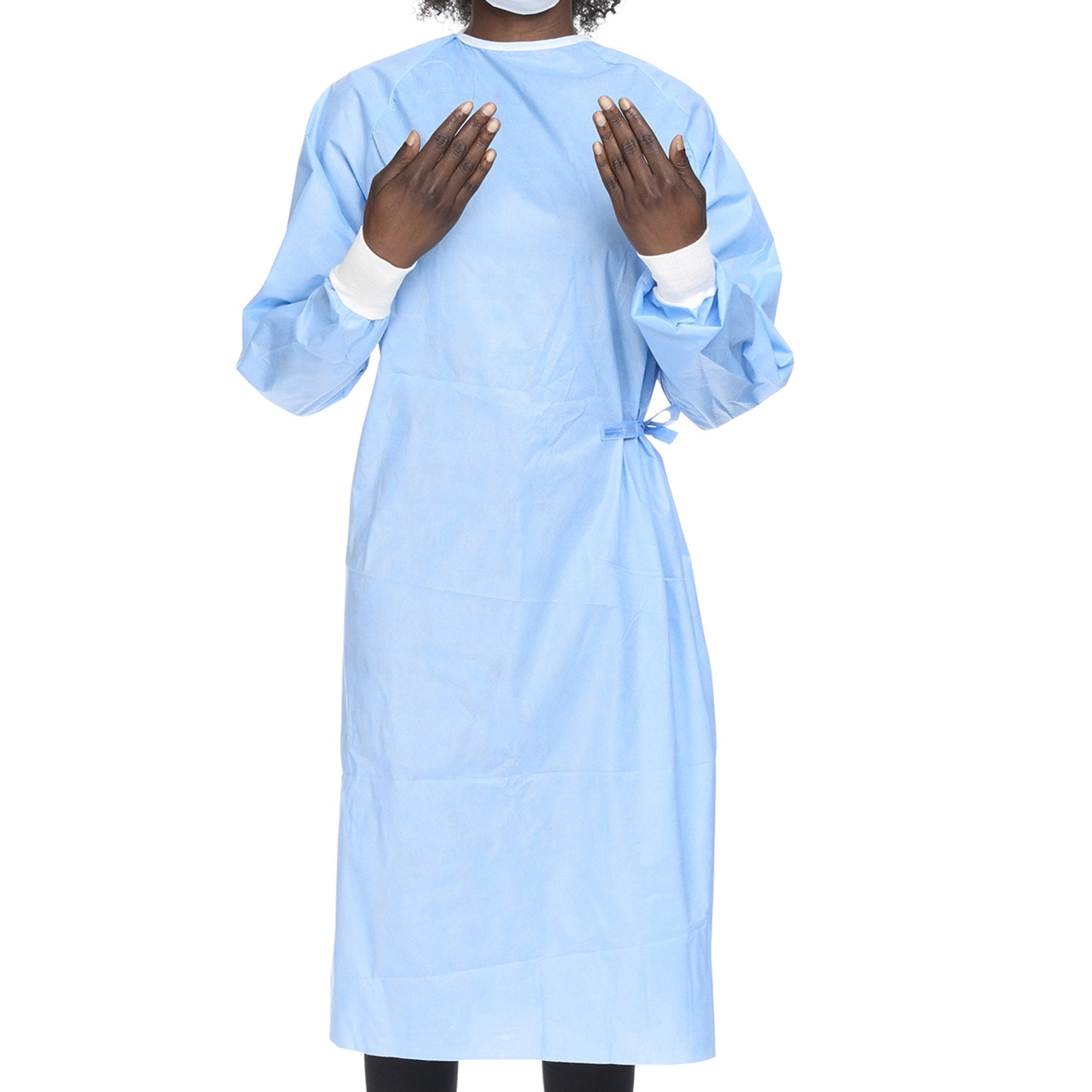 Halyard Basics Non-Reinforced Surgical Gown with Towel, Large, Blue (20 Units)