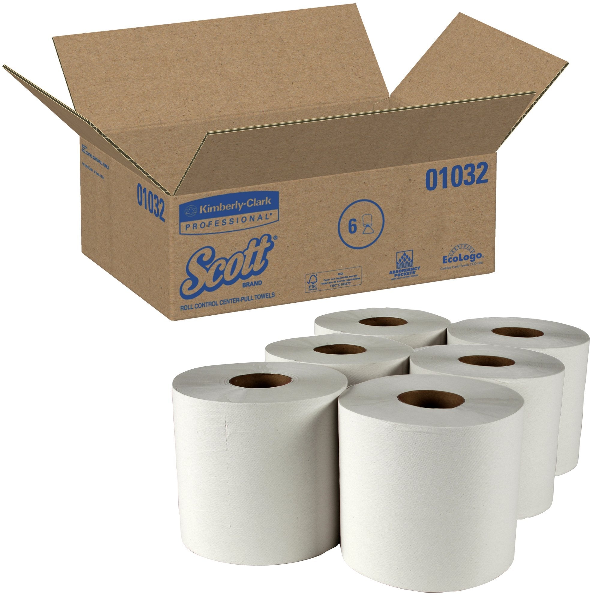 Scott® Essential White Paper Towel, 6 Rolls per Case (6 Units)