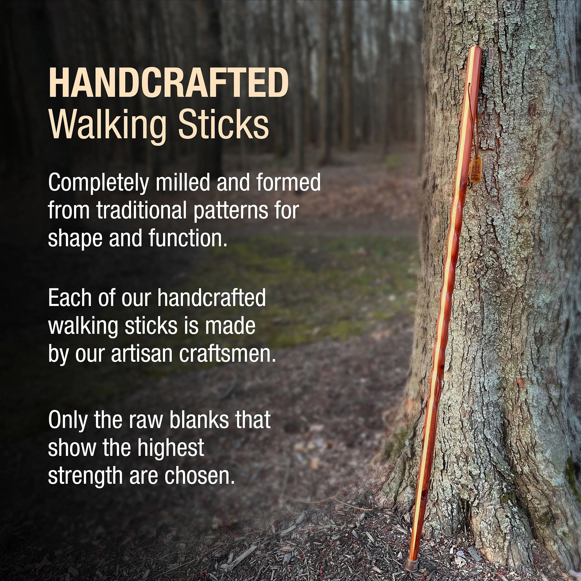 Brazos™ Twisted Cedar Backpacker Handcrafted Walking Stick, 58-Inch (1 Unit)