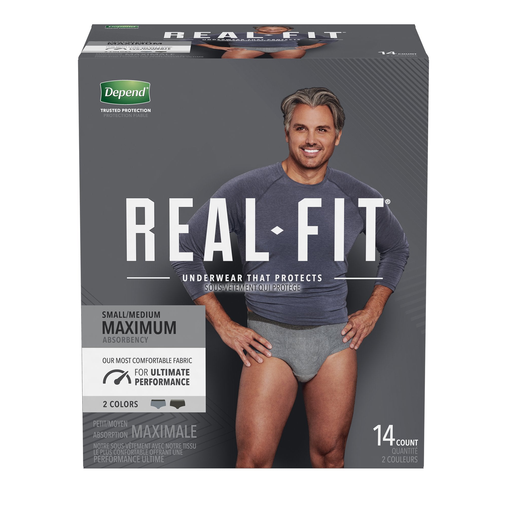 Depend® Real Fit® Maximum Absorbent Underwear, Small / Medium (14 Units)