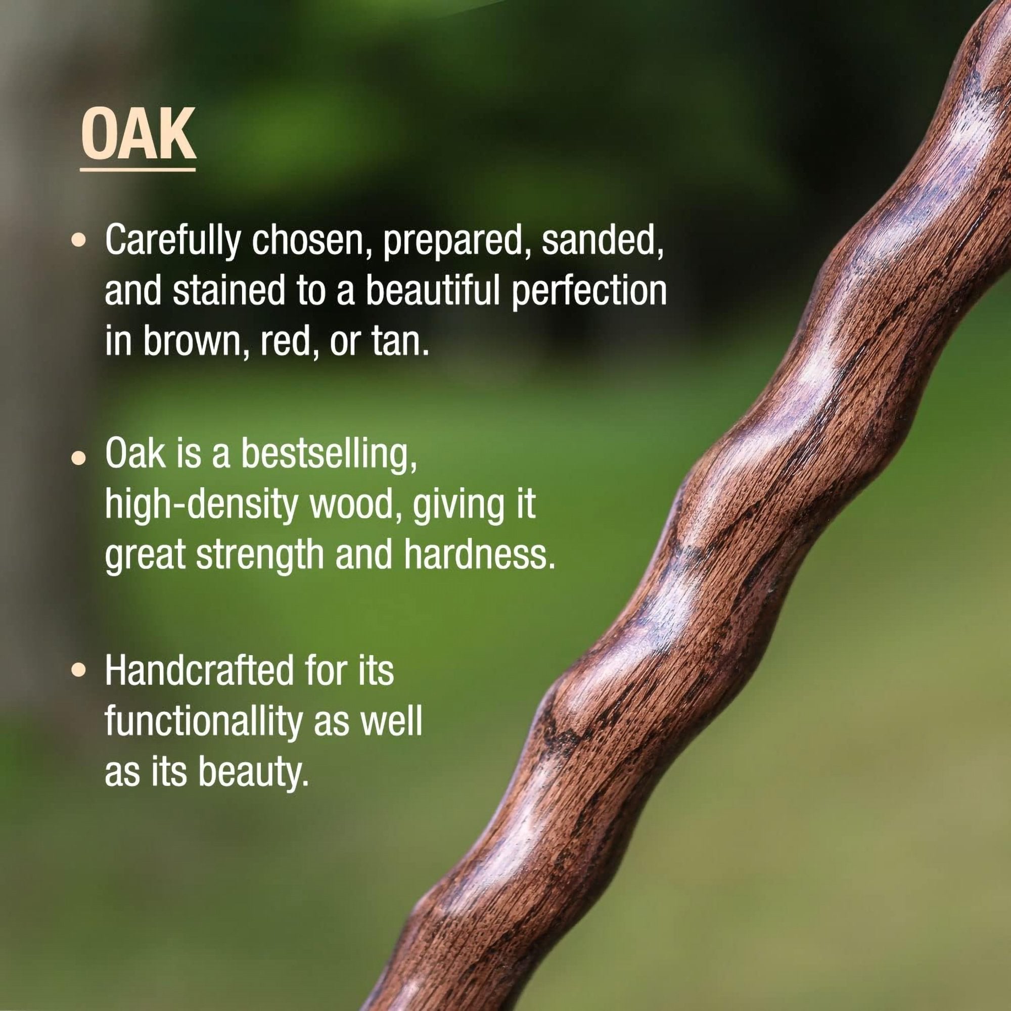 Brazos™ Twisted Oak Traditional Handcrafted Walking Cane, 37-Inch (1 Unit)