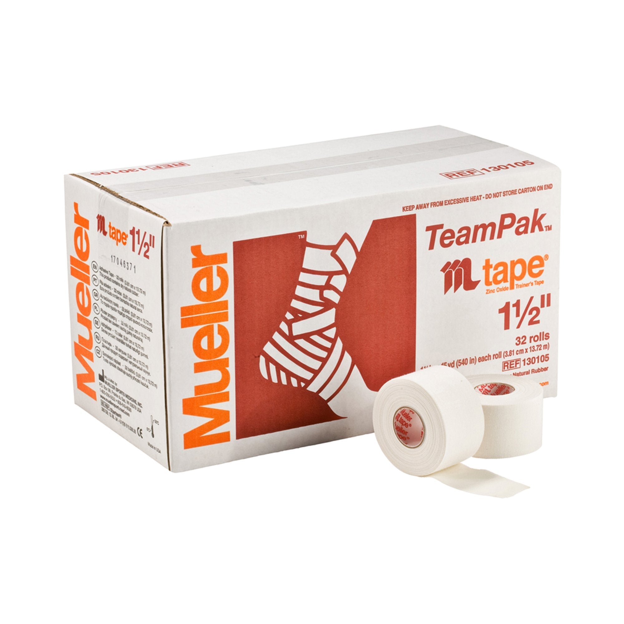 MTape® Cotton / Zinc Oxide Athletic Tape, 1-1/2 Inch x 15 Yard, White (32 Units)