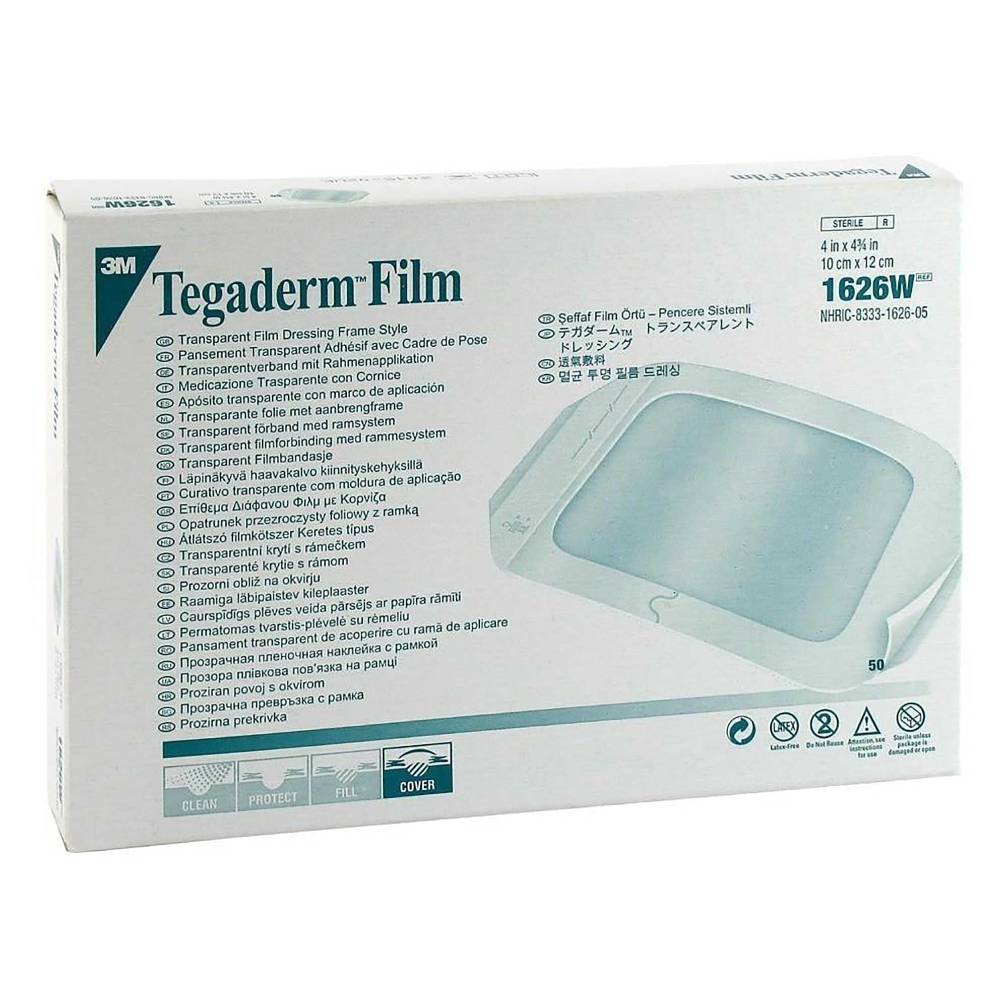 3M Tegaderm Transparent Film Dressing, 4x4-3/4", Sterile - 200 Pack