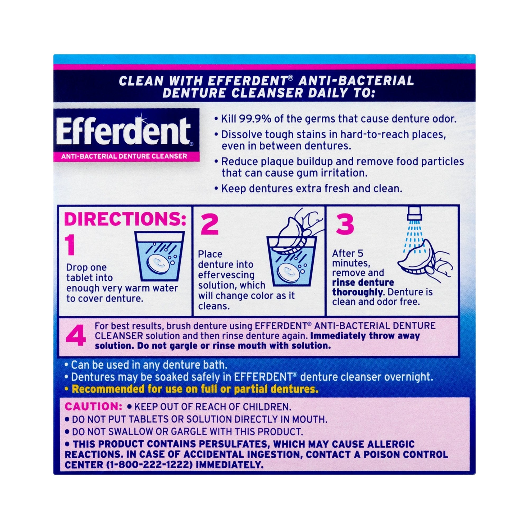 Efferdent® Denture Cleaner, 44 Tablets per Box (44 Units)