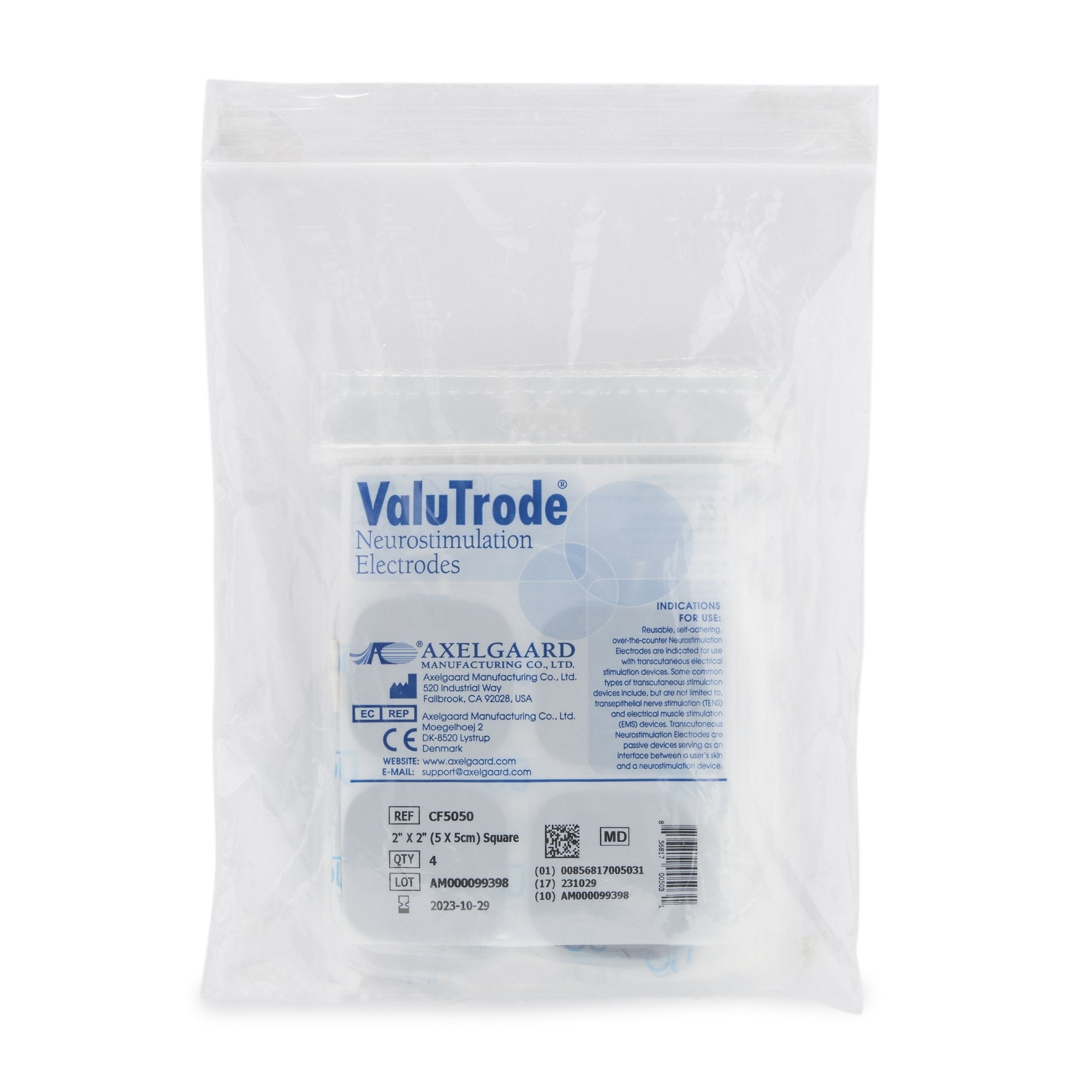 ValuTrode® Neurostimulation Electrode for TENS units, 2 x 2 Inch (4 Units)