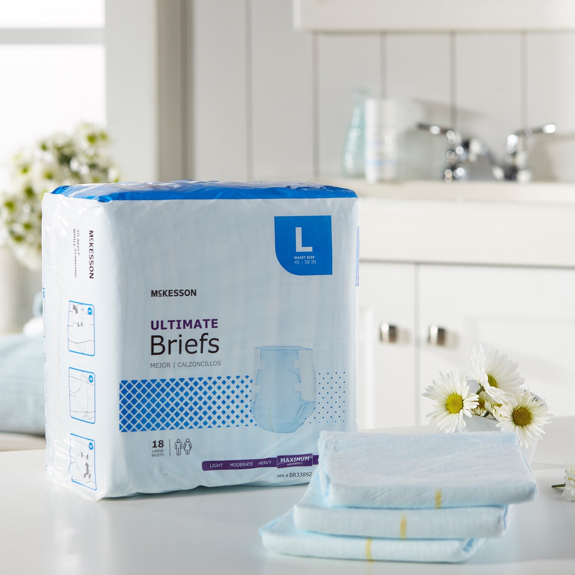 McKesson Ultimate Maximum Absorbency Incontinence Brief, Large (18 Units)